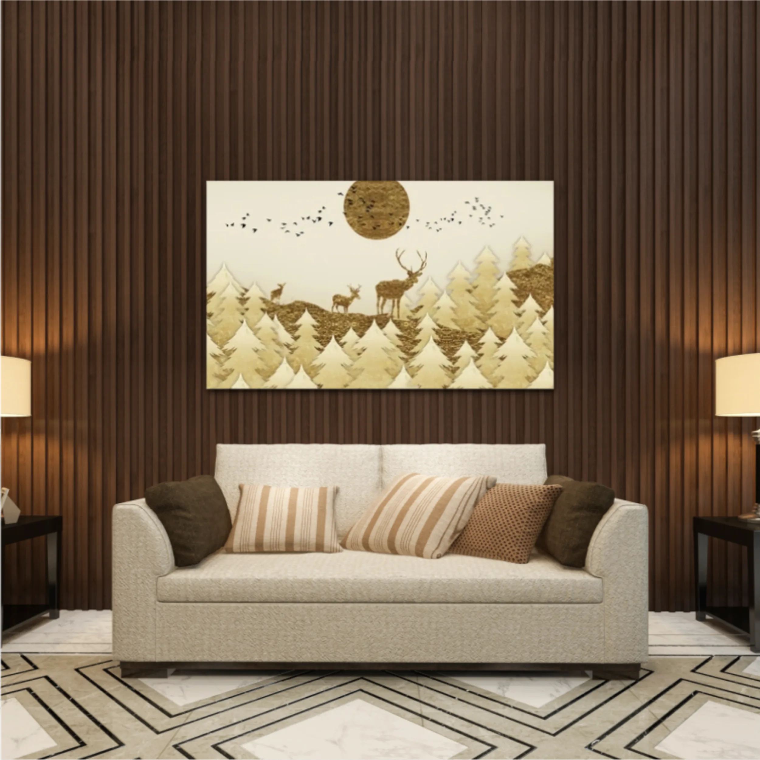 3d illustration of deer and forest