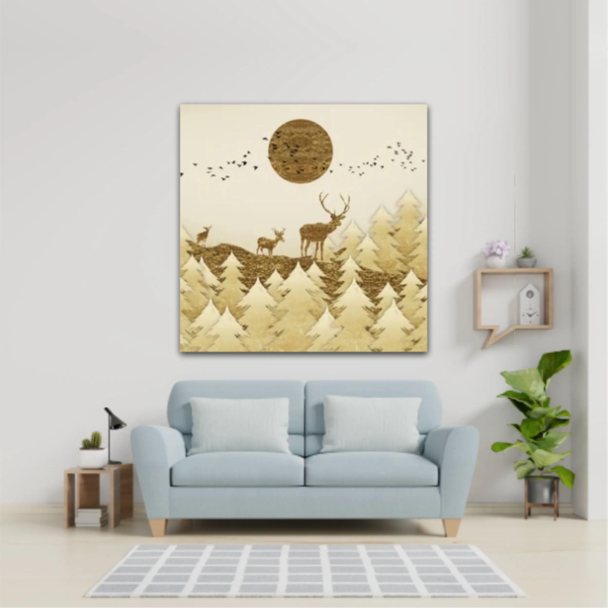 3d illustration of deer and forest