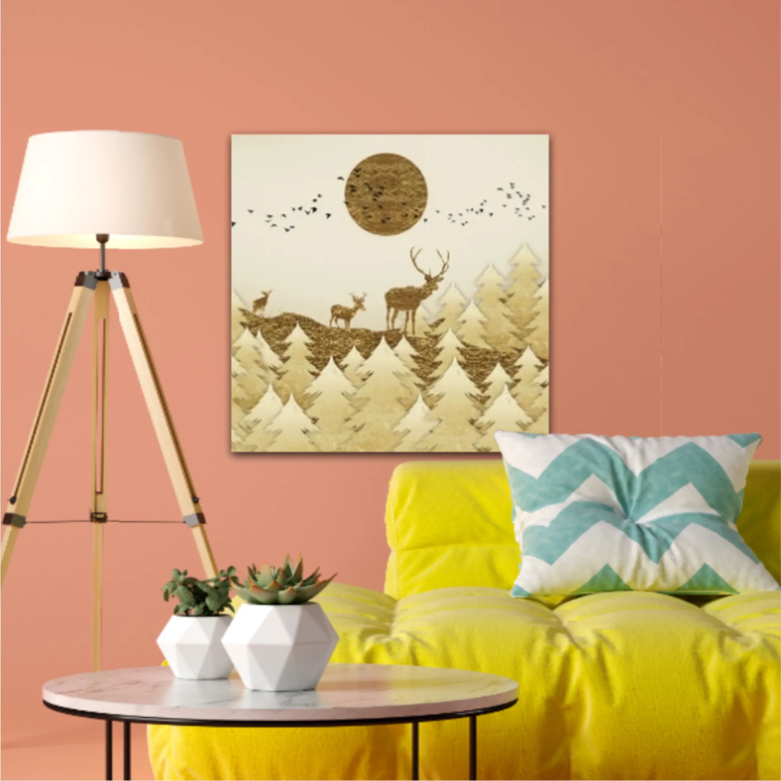 3d illustration of deer and forest