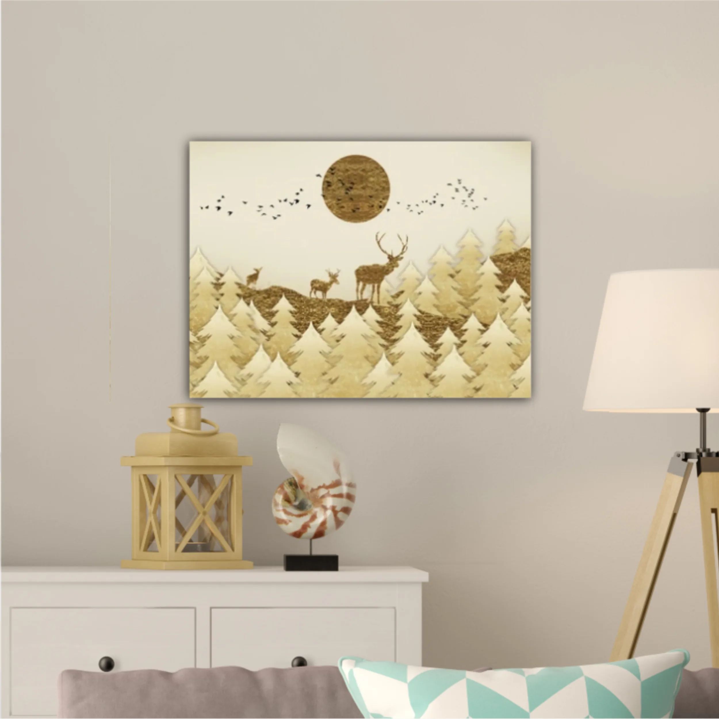 3d illustration of deer and forest