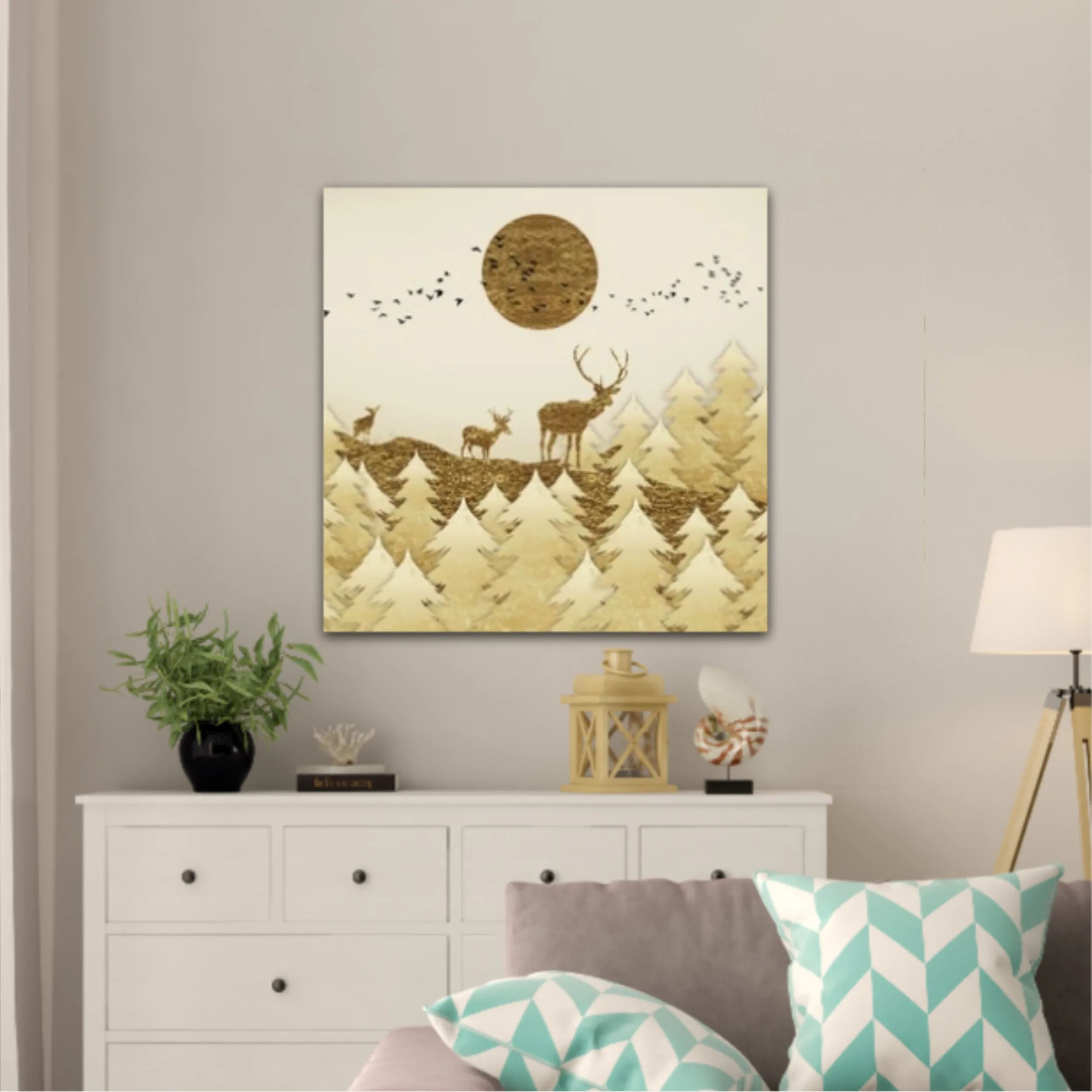 3d illustration of deer and forest