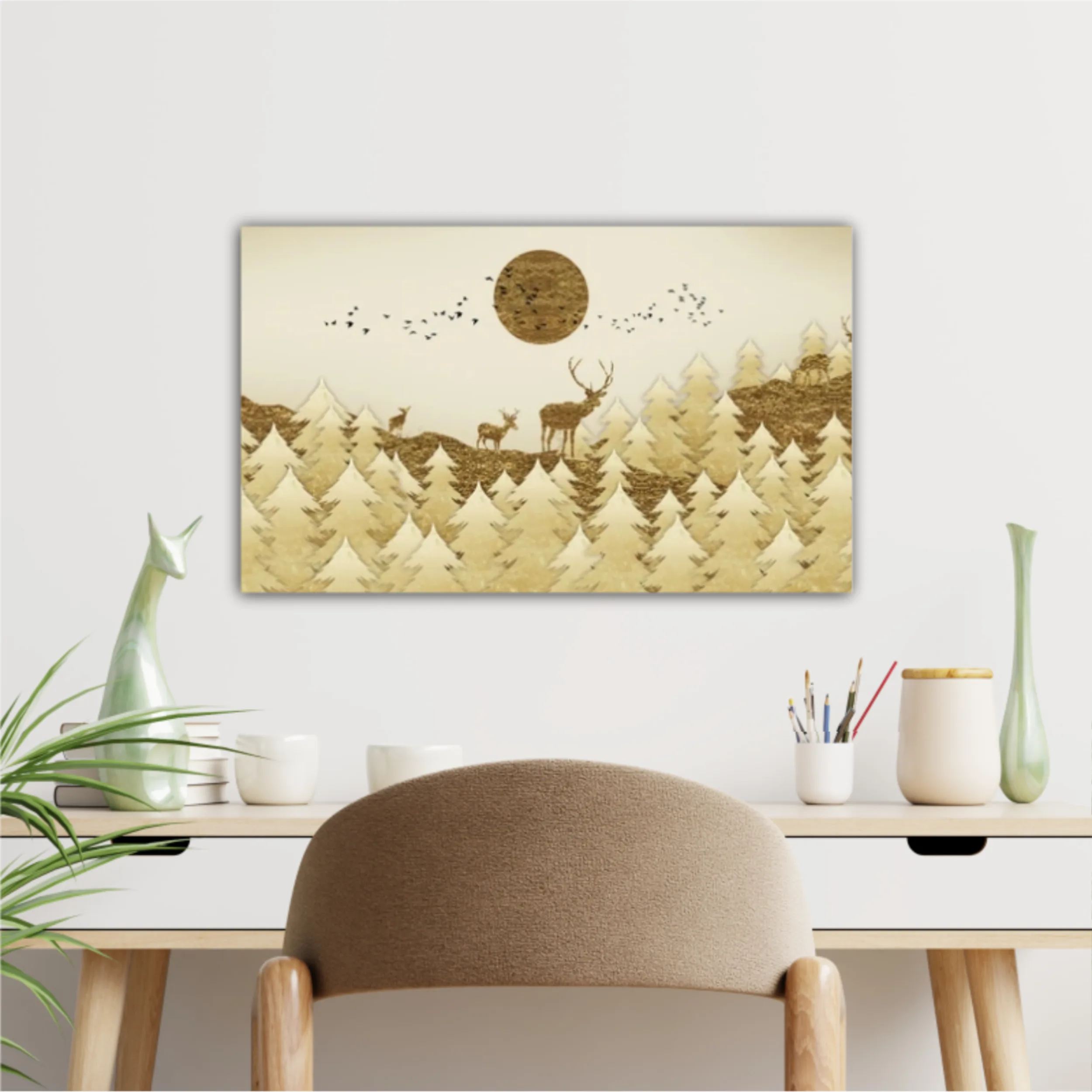 3d illustration of deer and forest