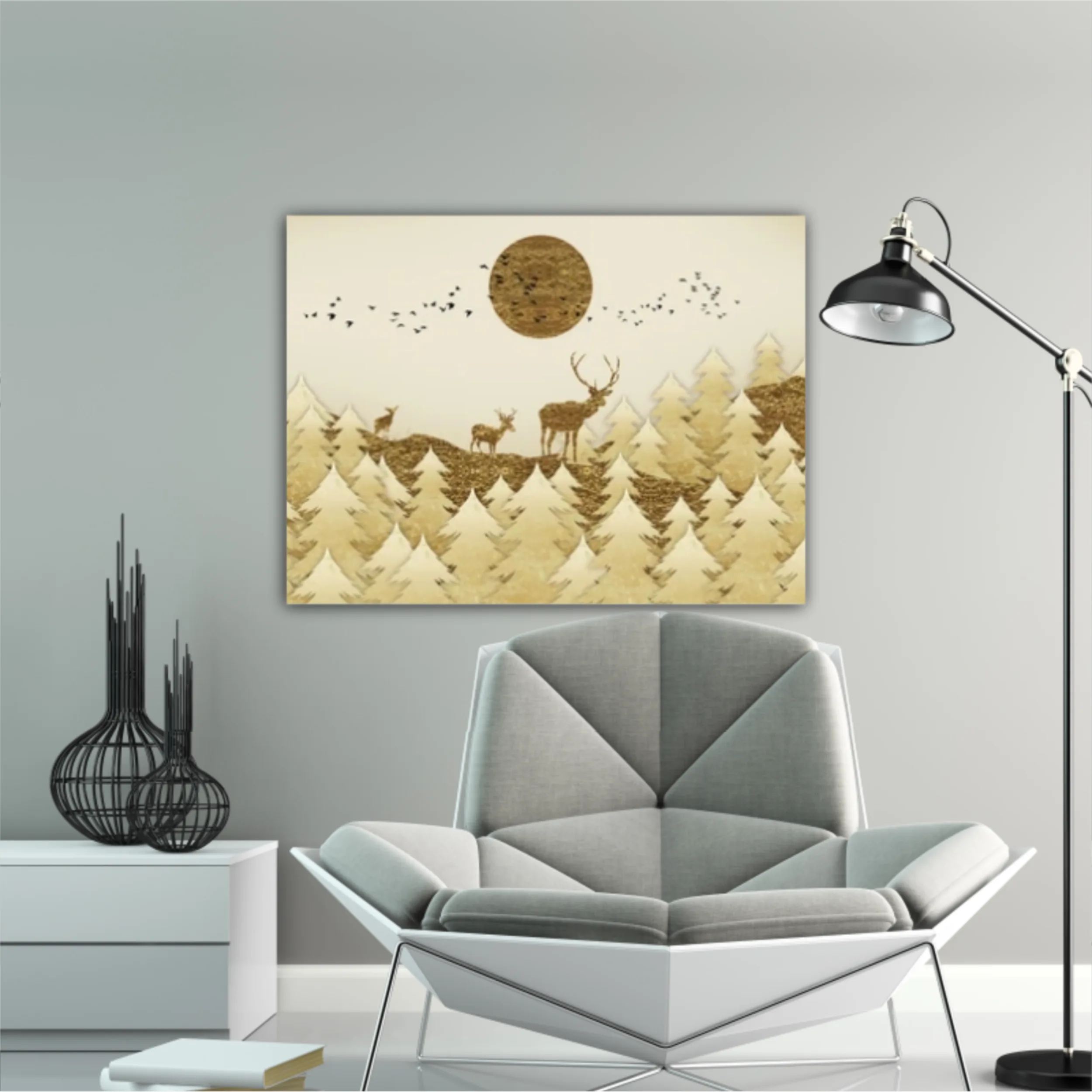 3d illustration of deer and forest