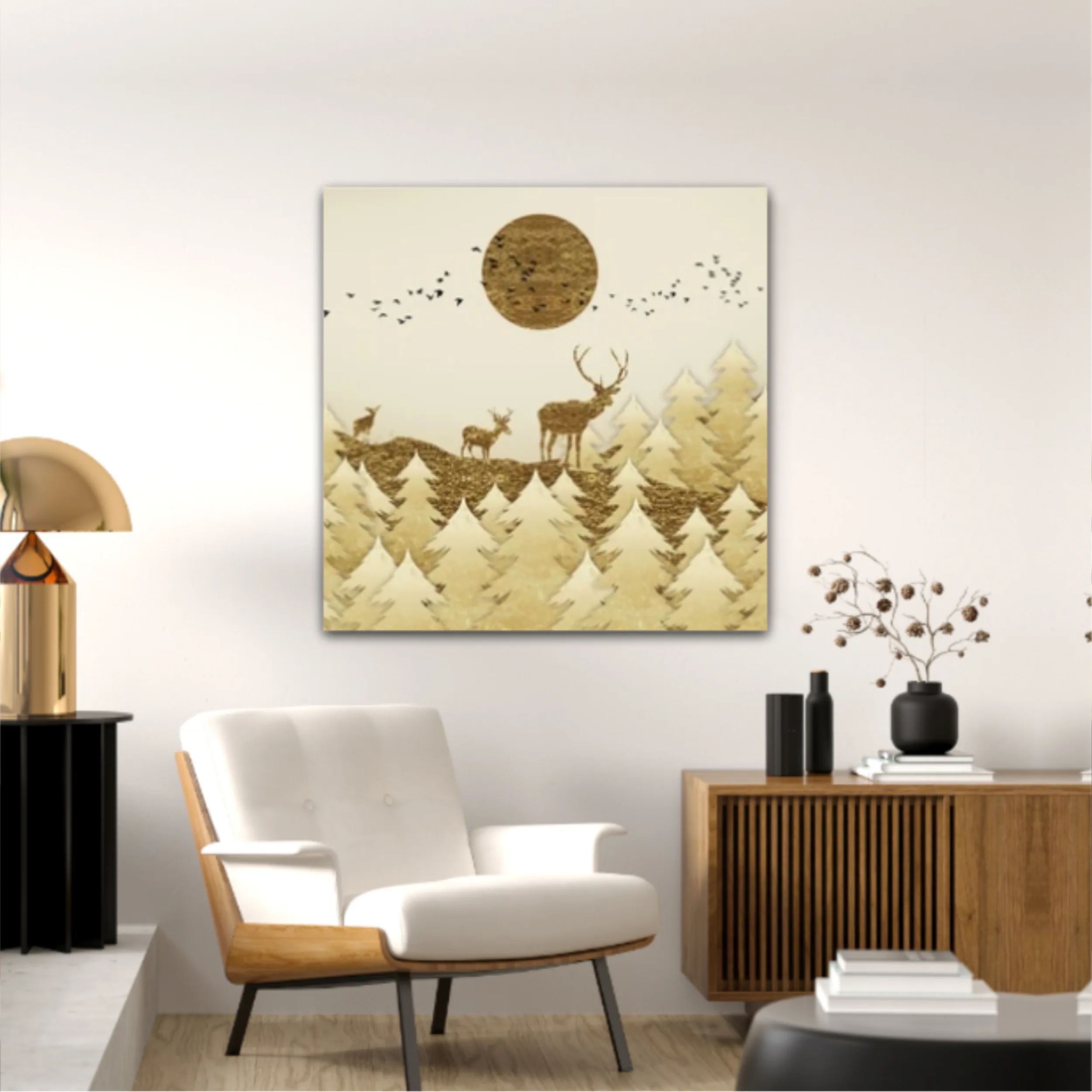 3d illustration of deer and forest