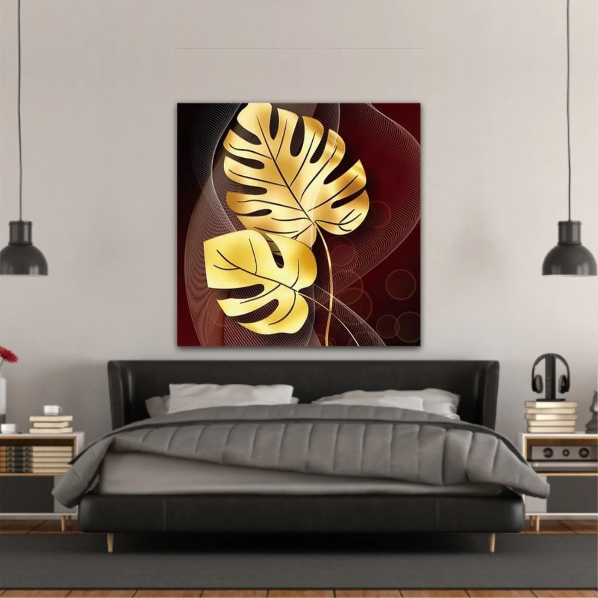 3d illustration of luxurious golden leaf