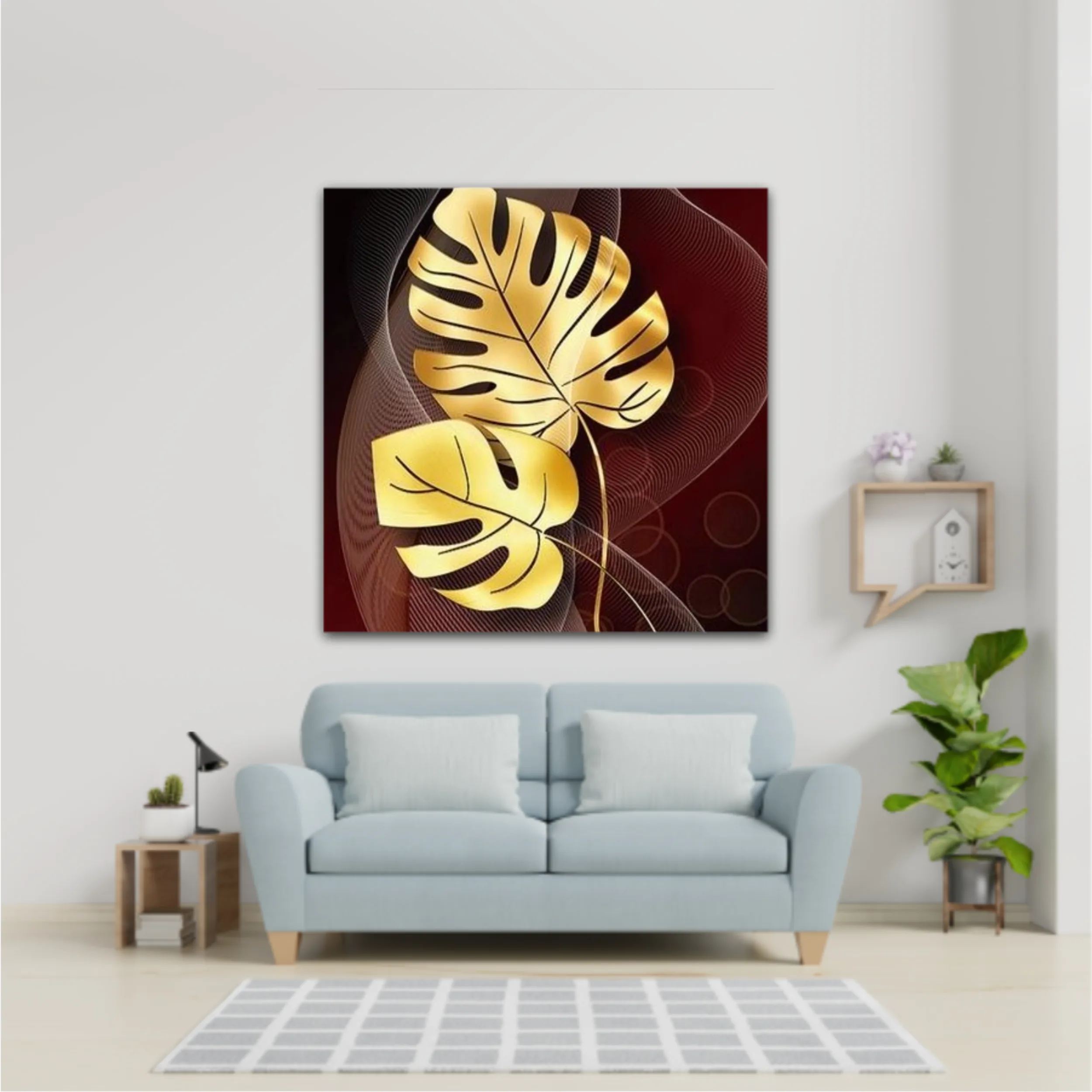 3d illustration of luxurious golden leaf