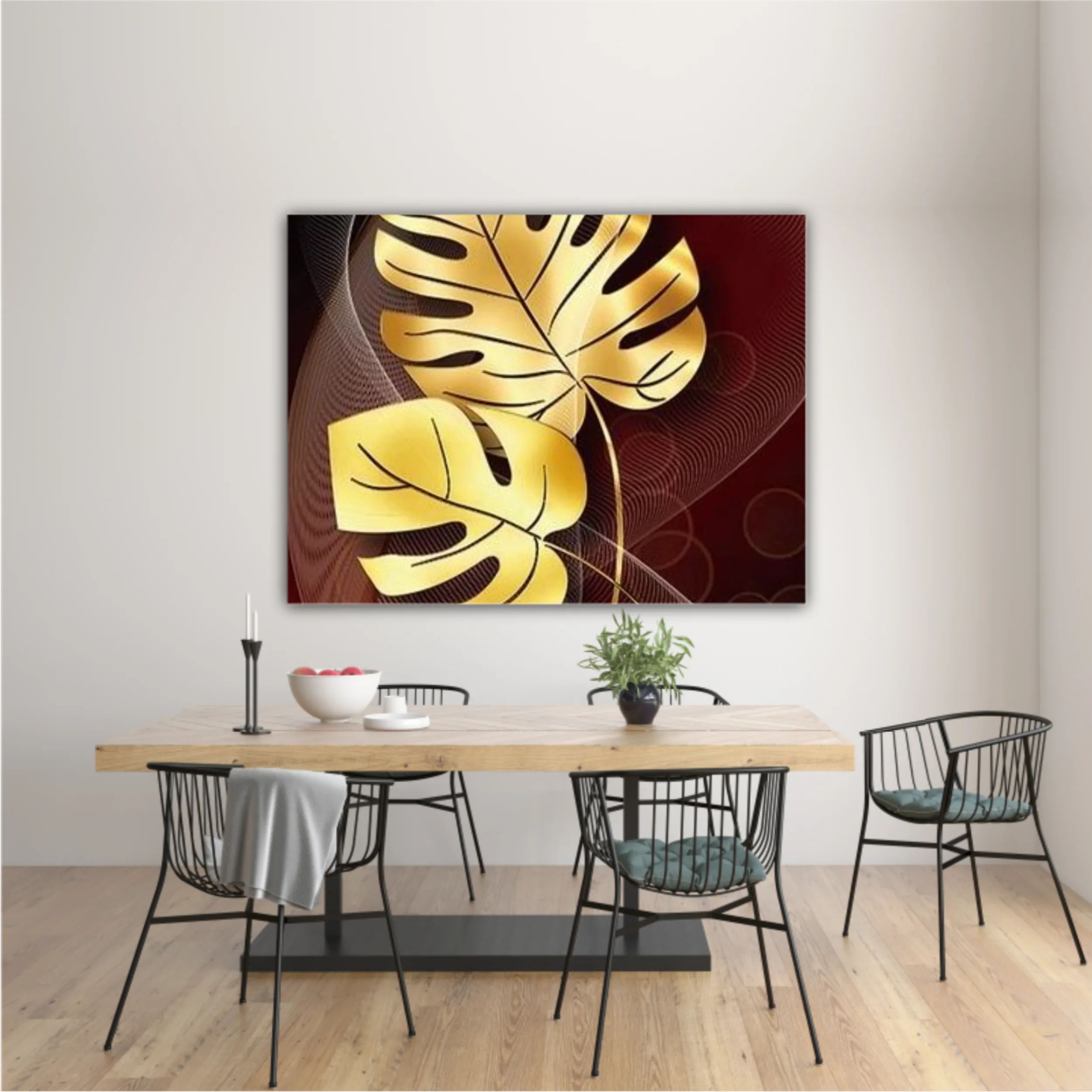 3d illustration of luxurious golden leaf