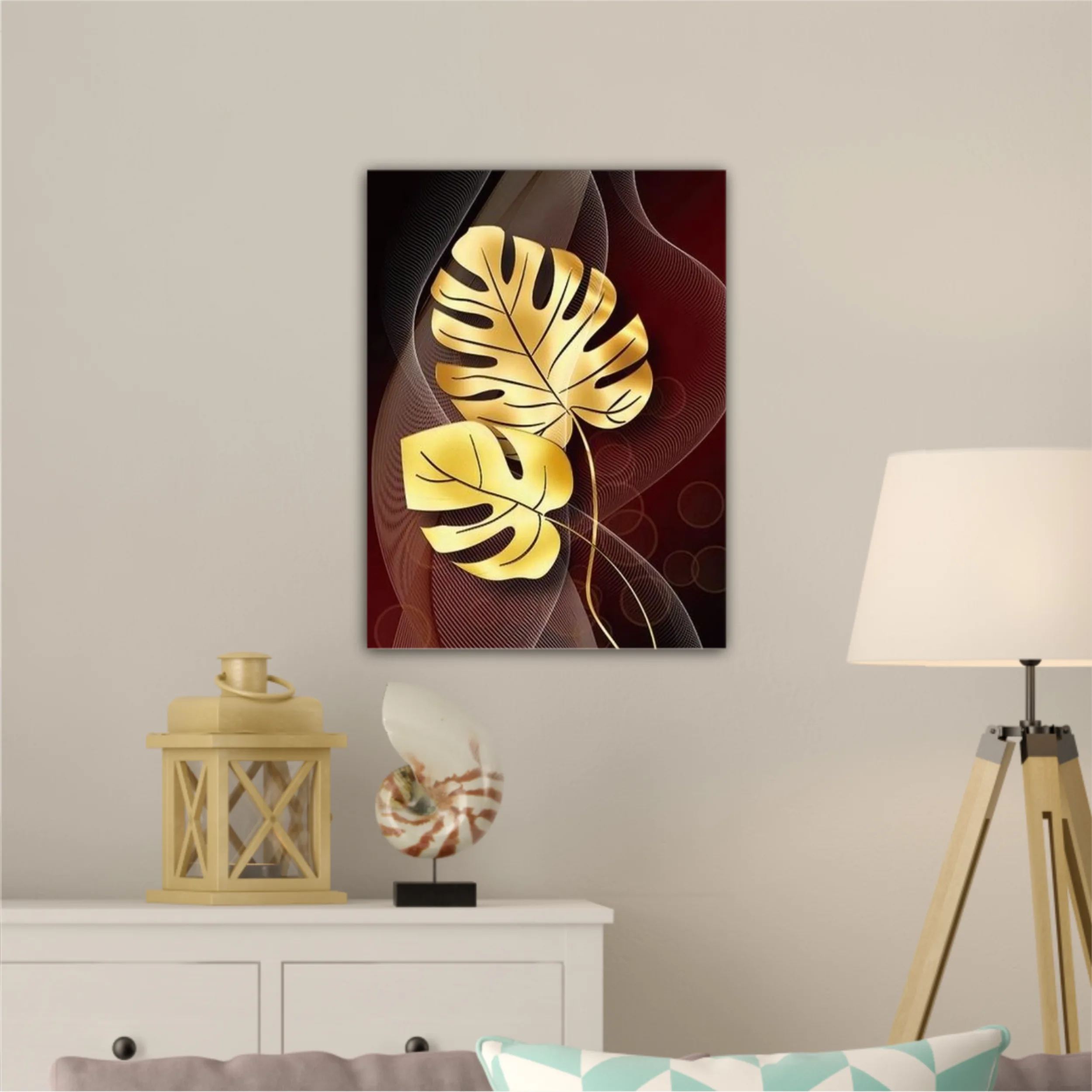 3d illustration of luxurious golden leaf