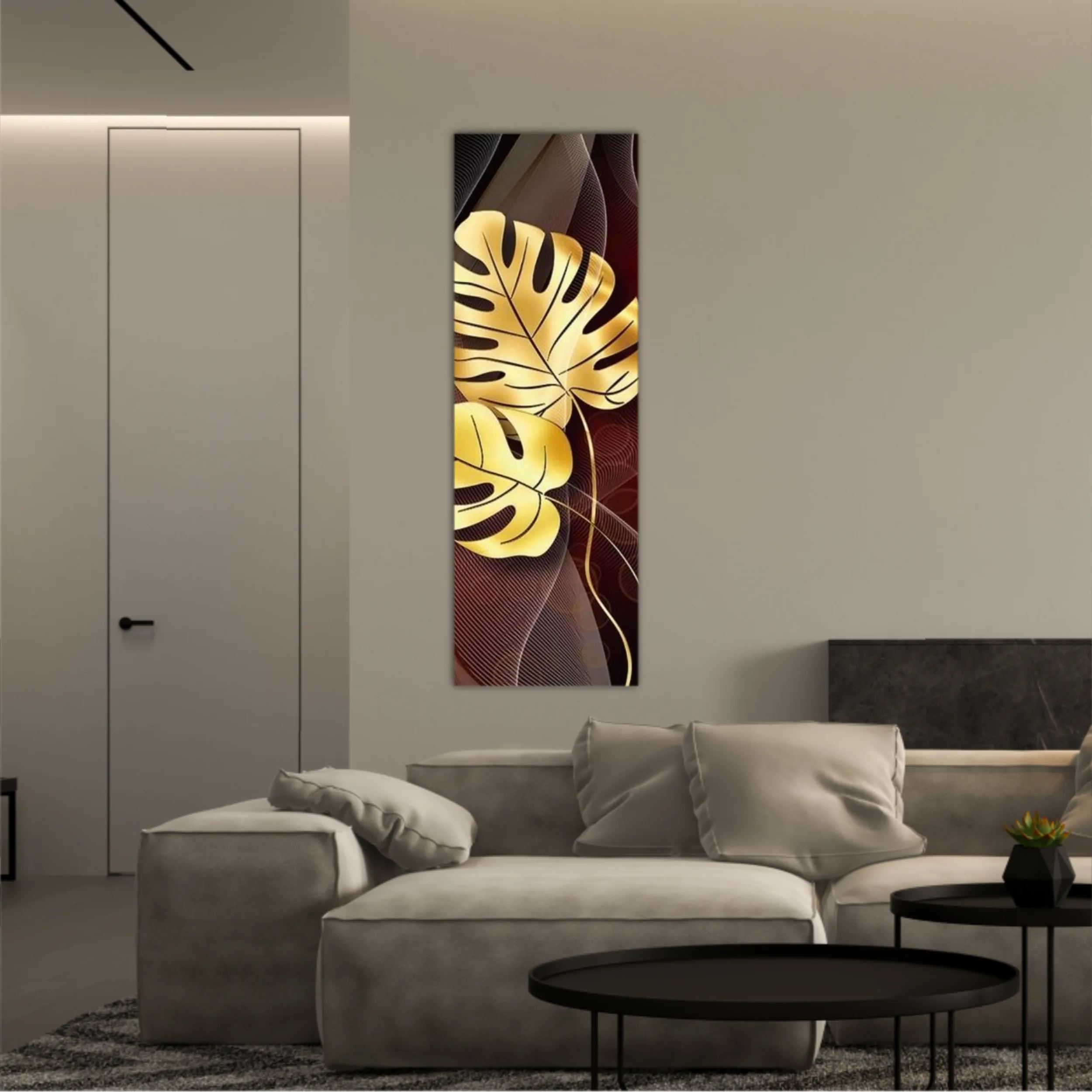 3d illustration of luxurious golden leaf