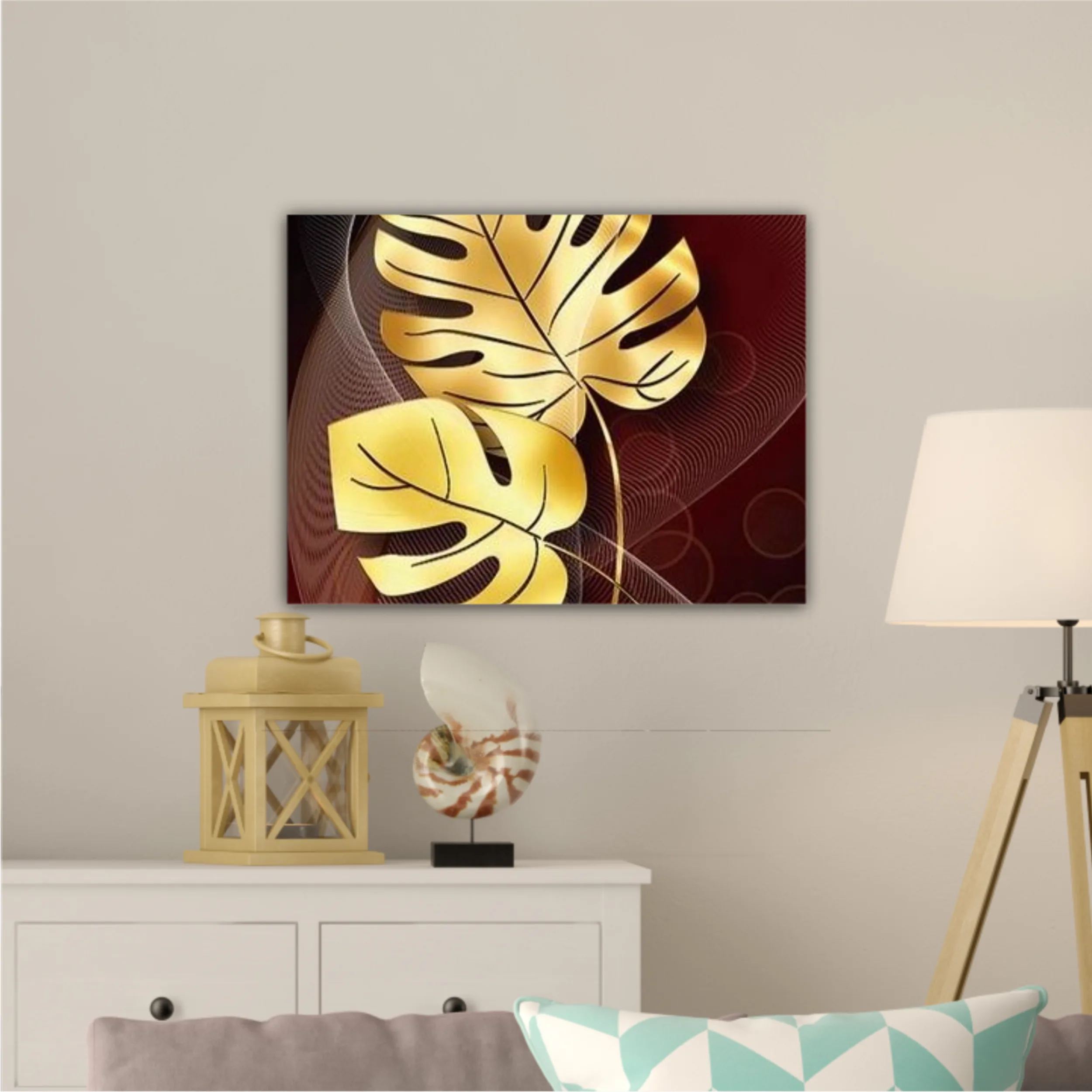 3d illustration of luxurious golden leaf