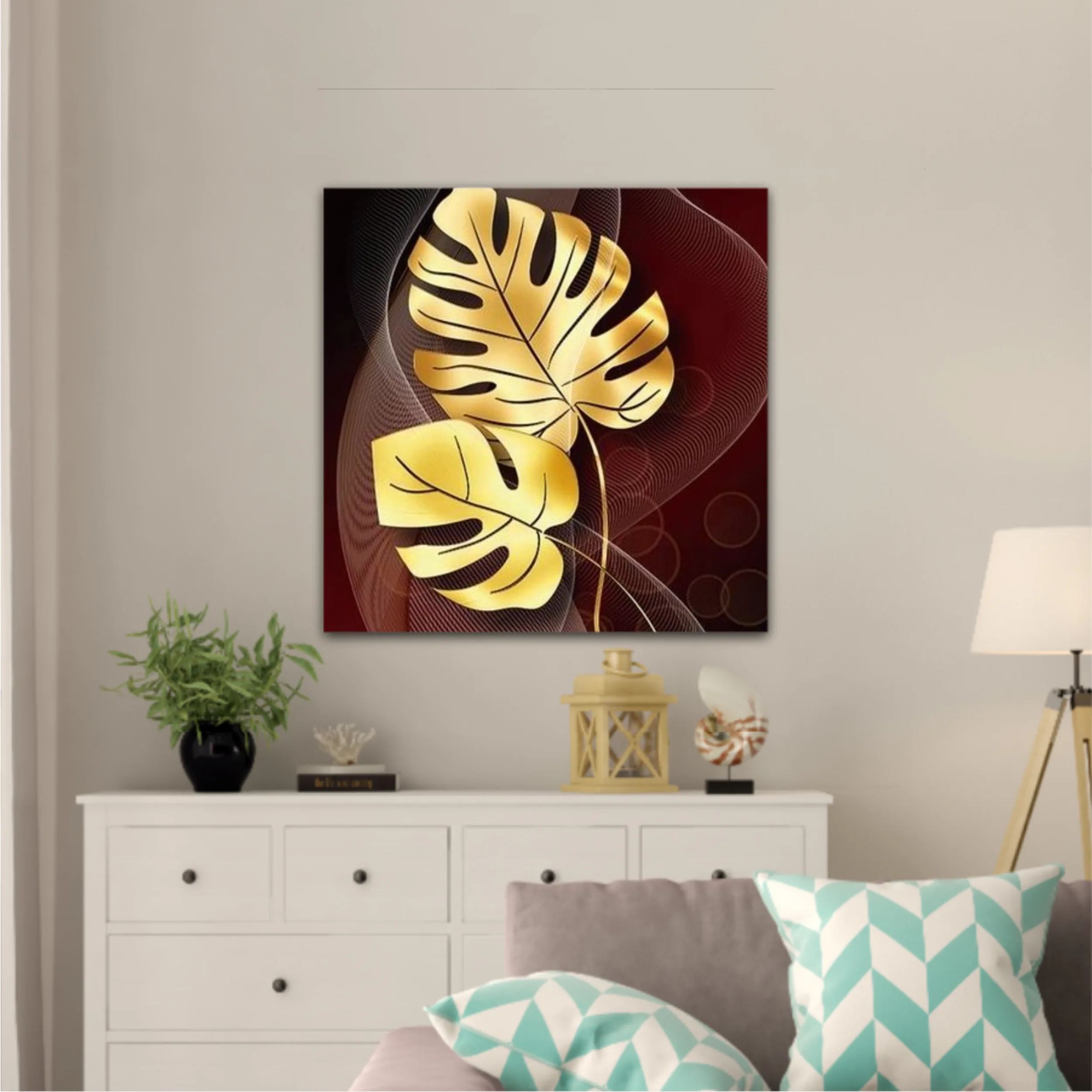 3d illustration of luxurious golden leaf