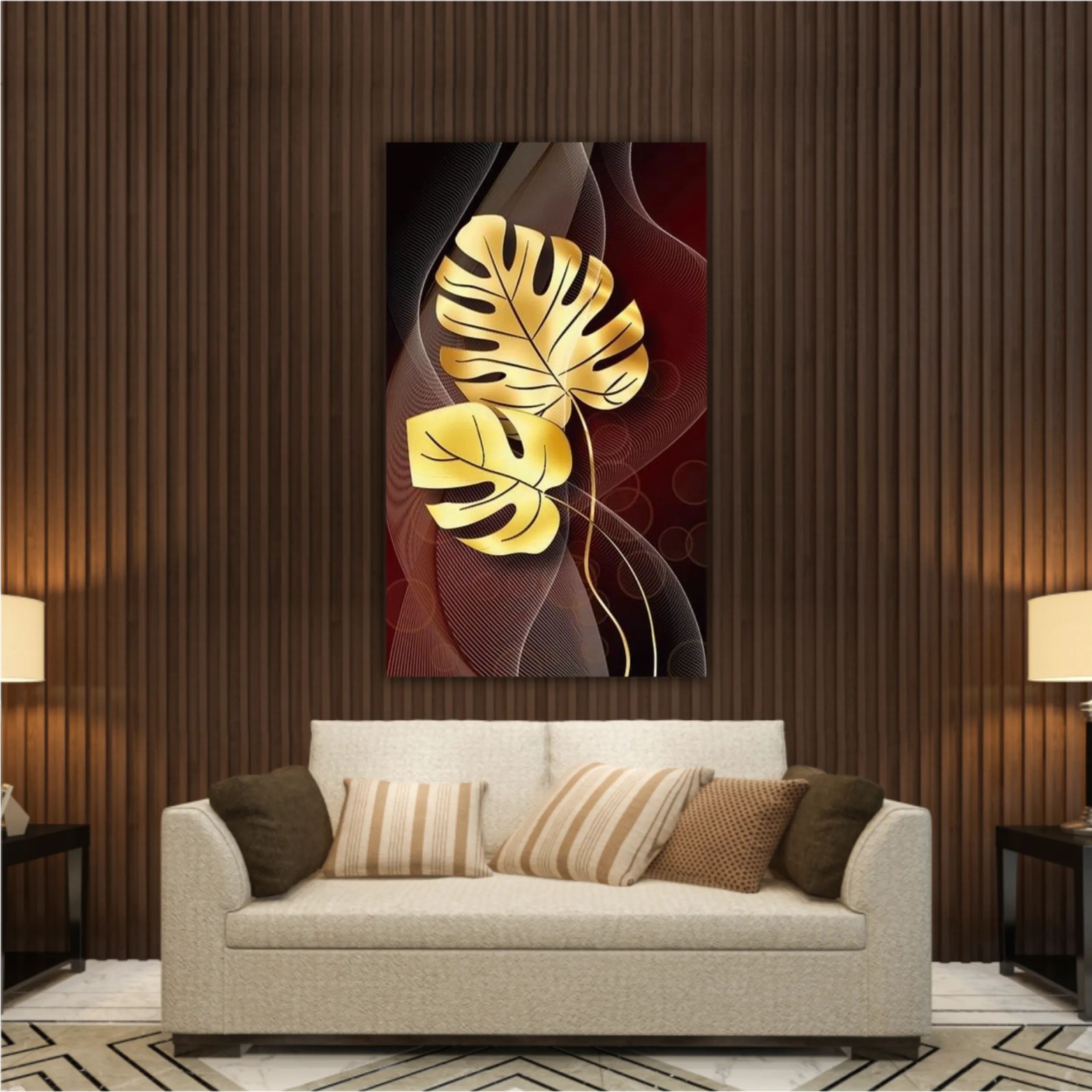 3d illustration of luxurious golden leaf