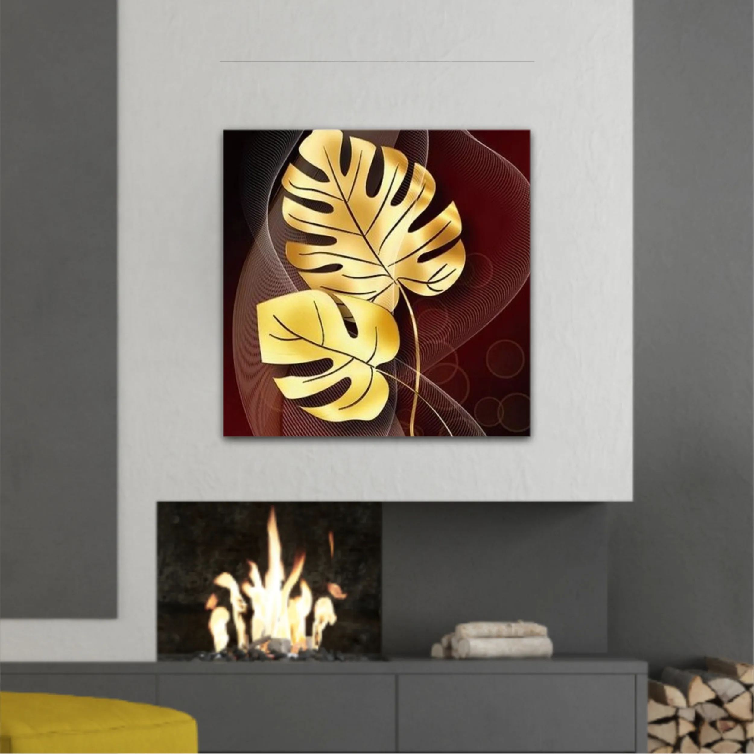 3d illustration of luxurious golden leaf