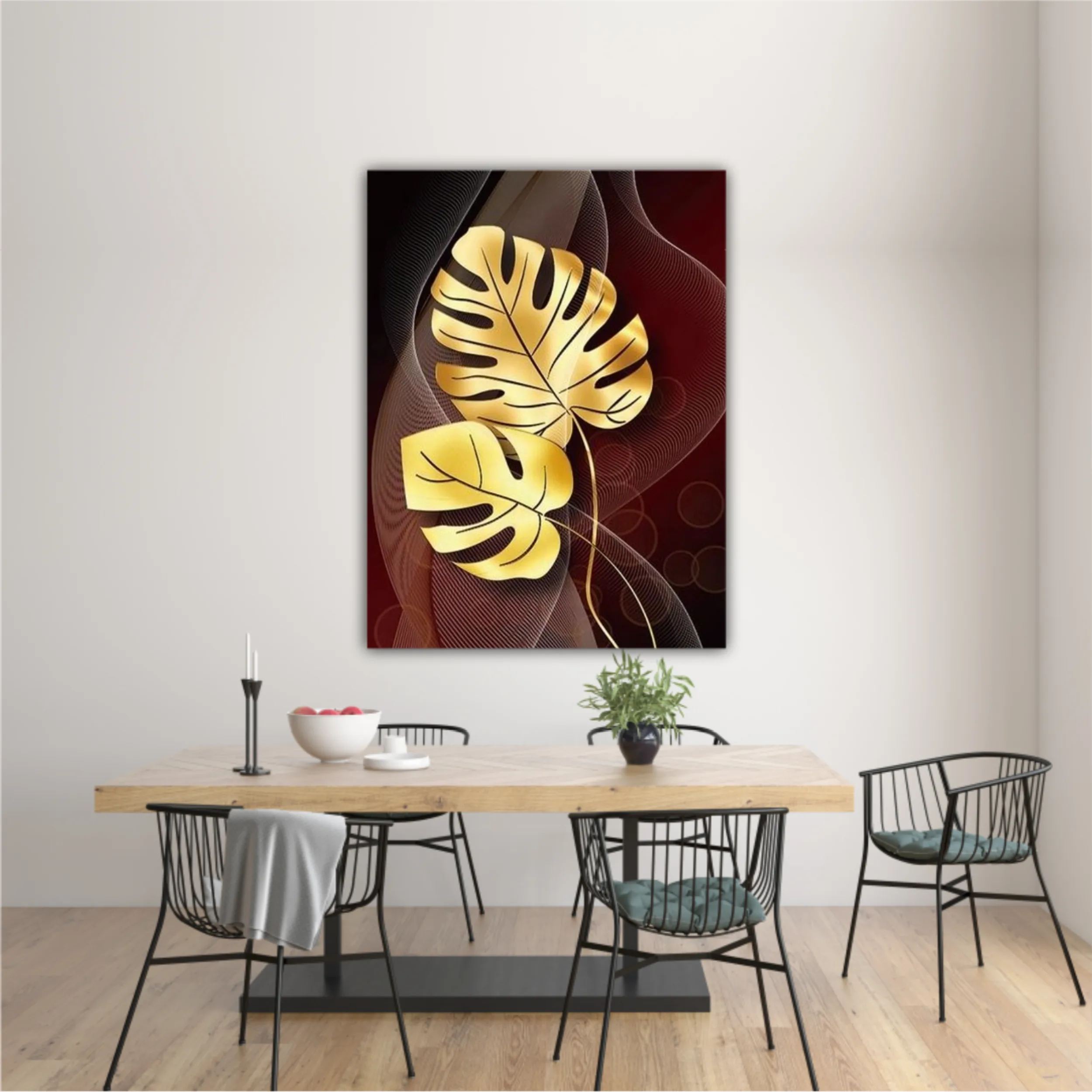 3d illustration of luxurious golden leaf