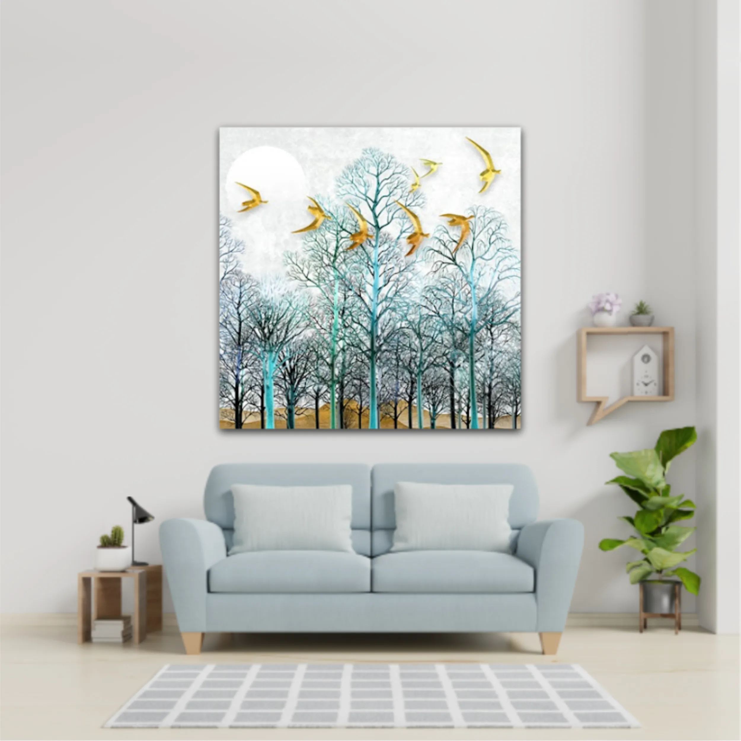 3d illustration of forest at night