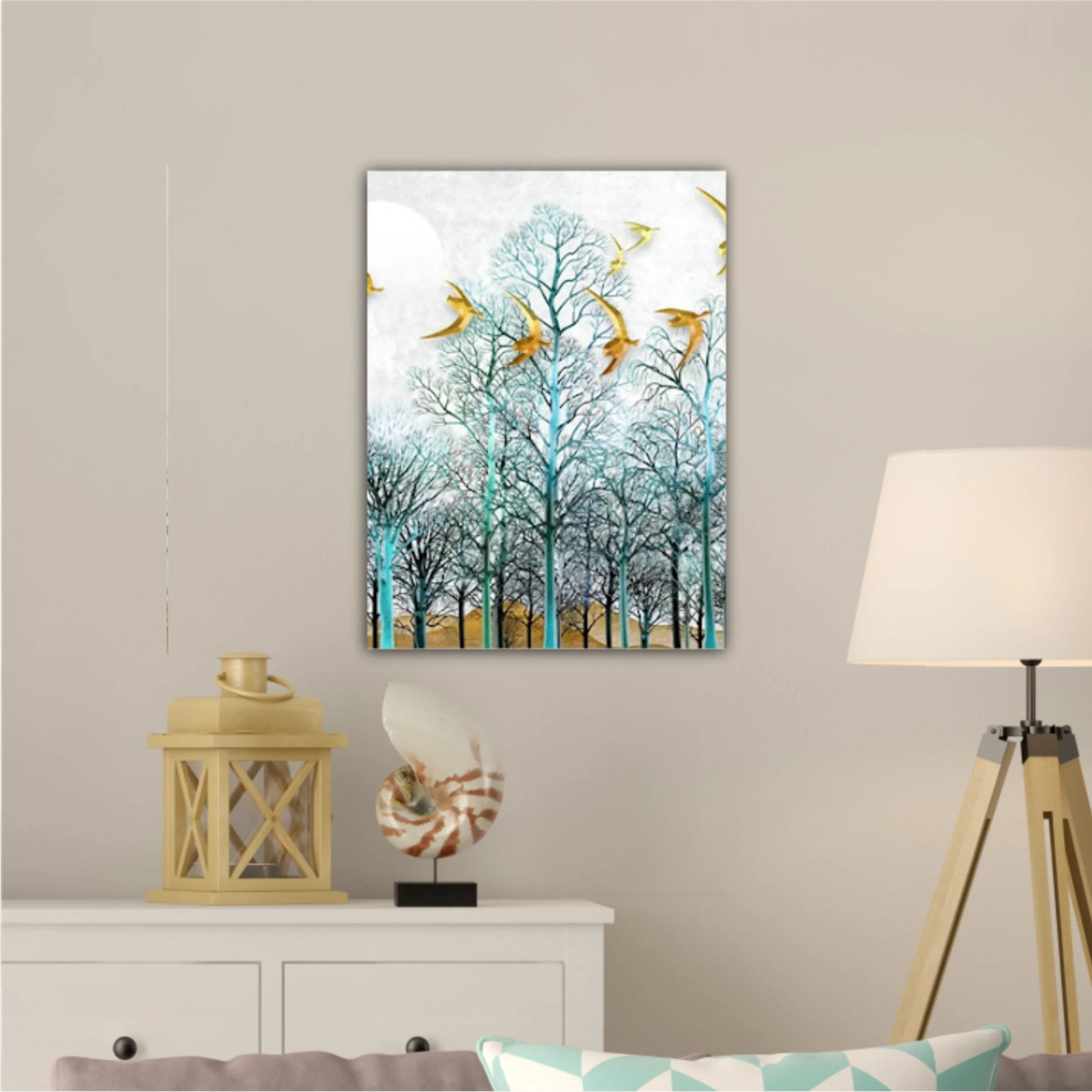 3d illustration of forest at night