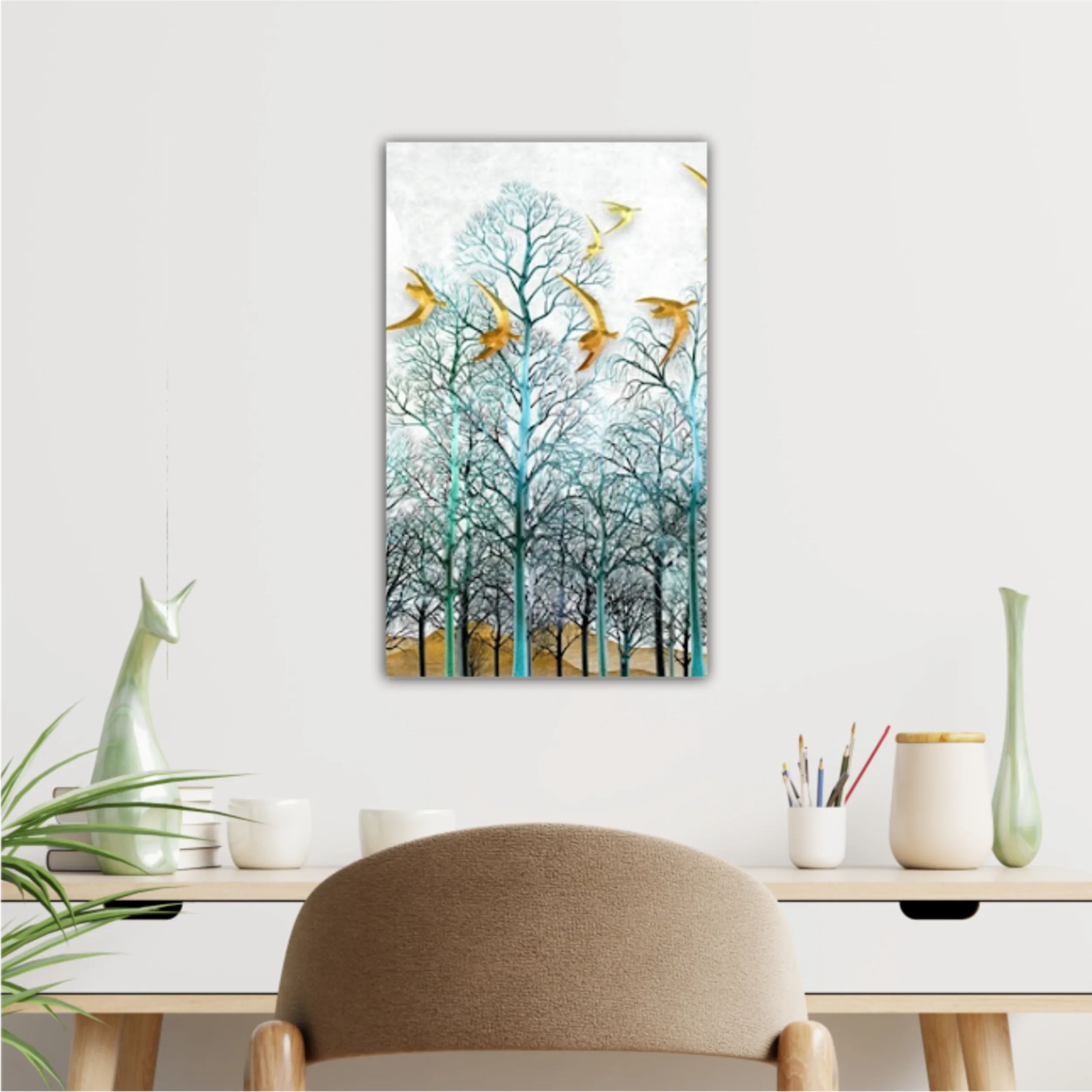 3d illustration of forest at night