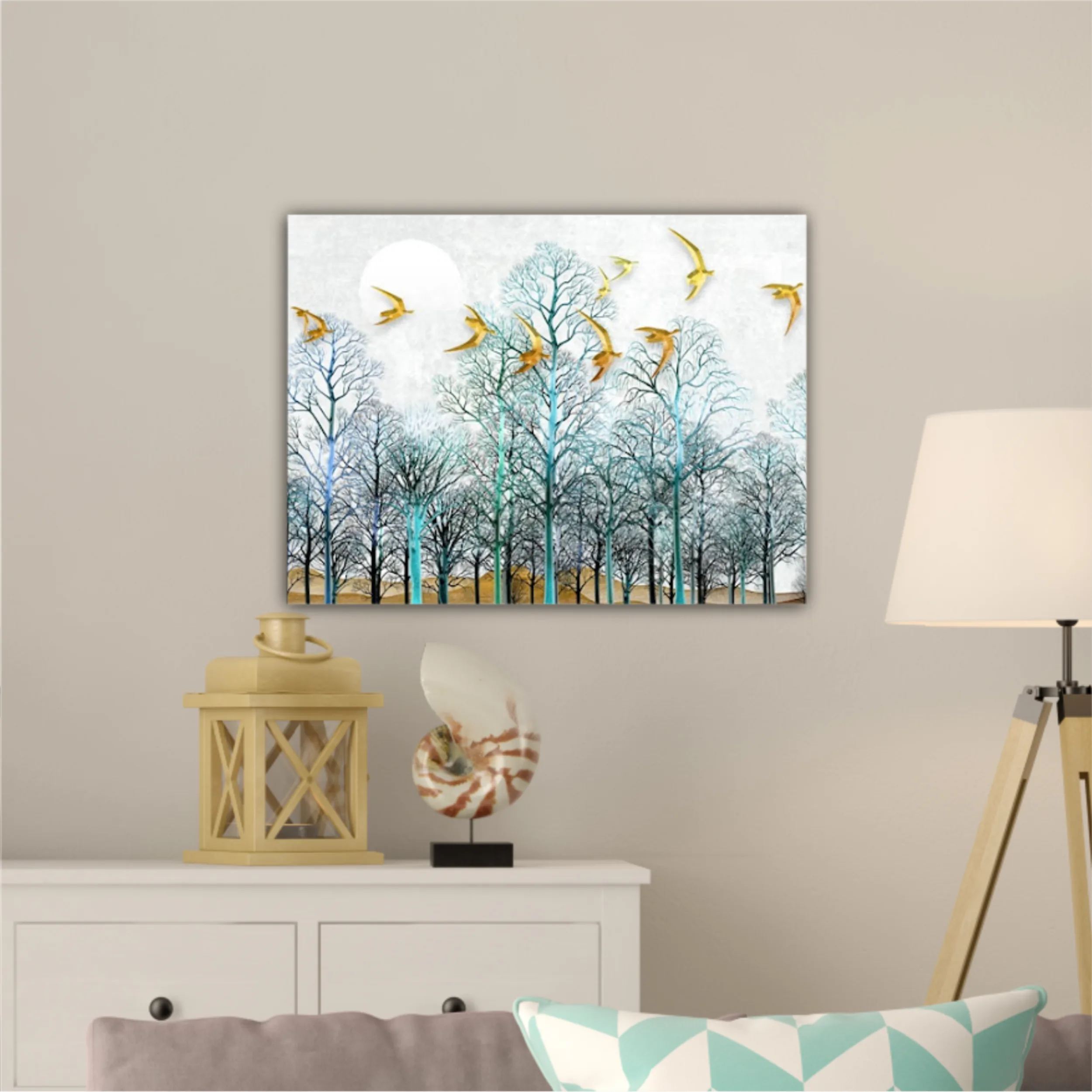 3d illustration of forest at night