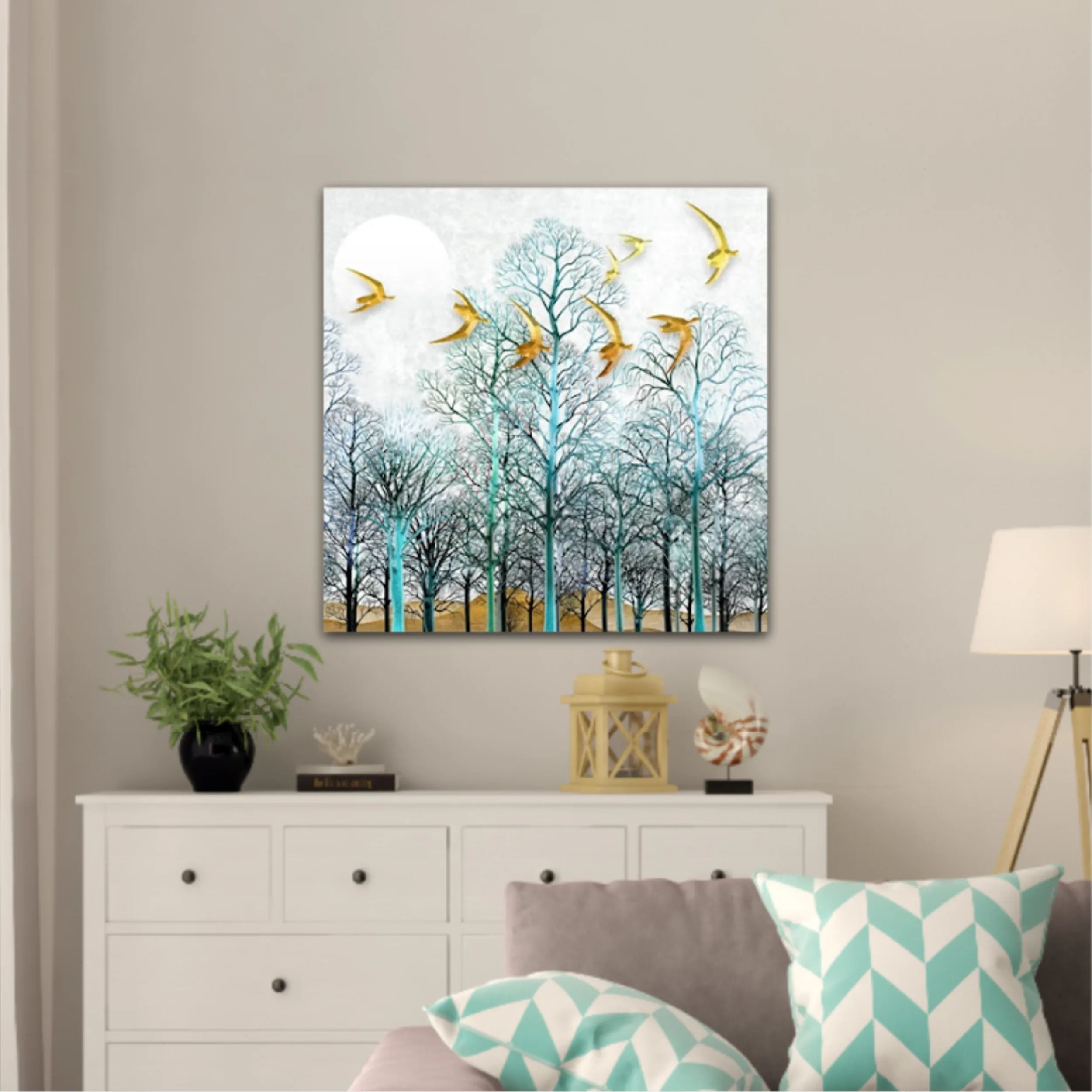 3d illustration of forest at night