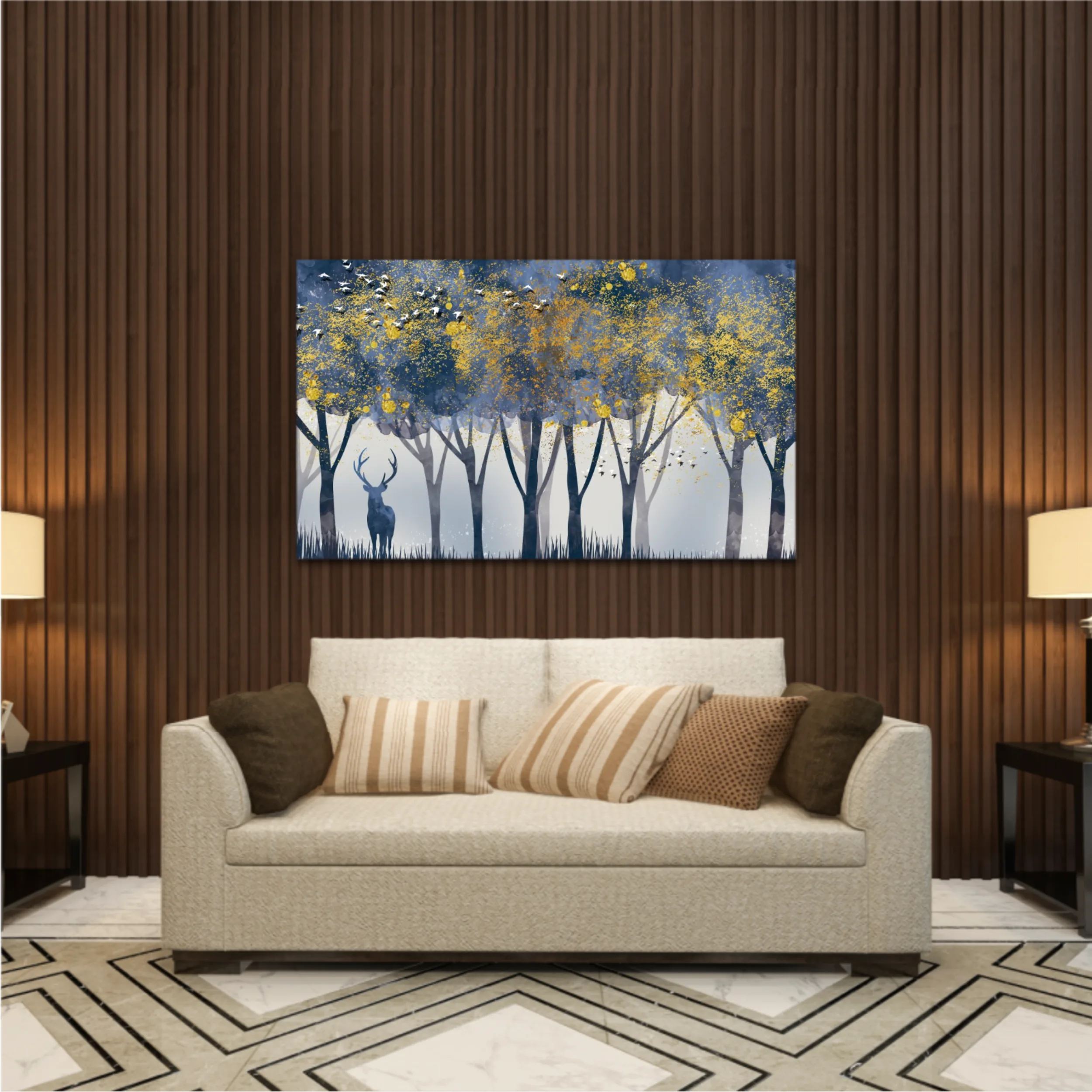 3d illustration of forest at night