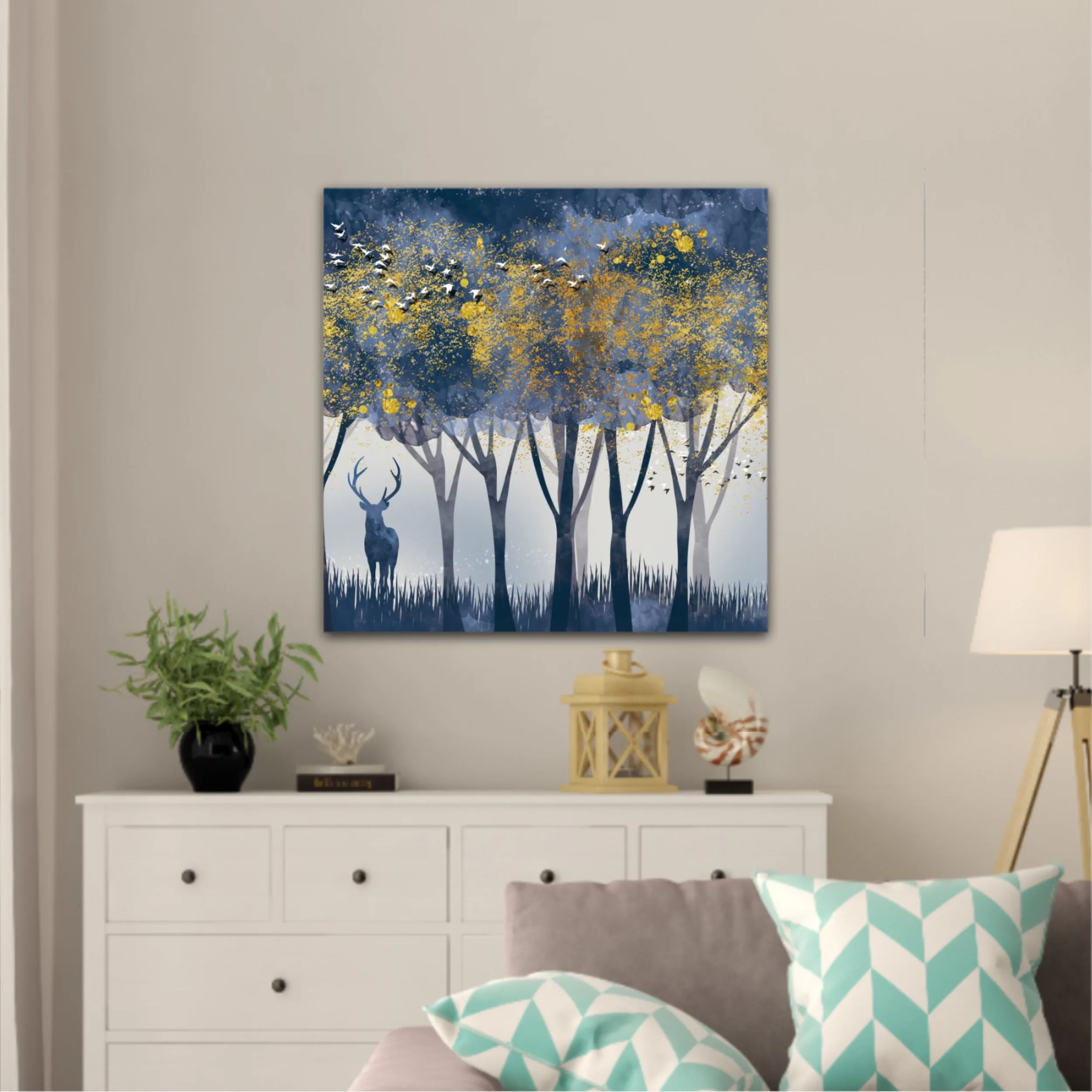 3d illustration of forest at night