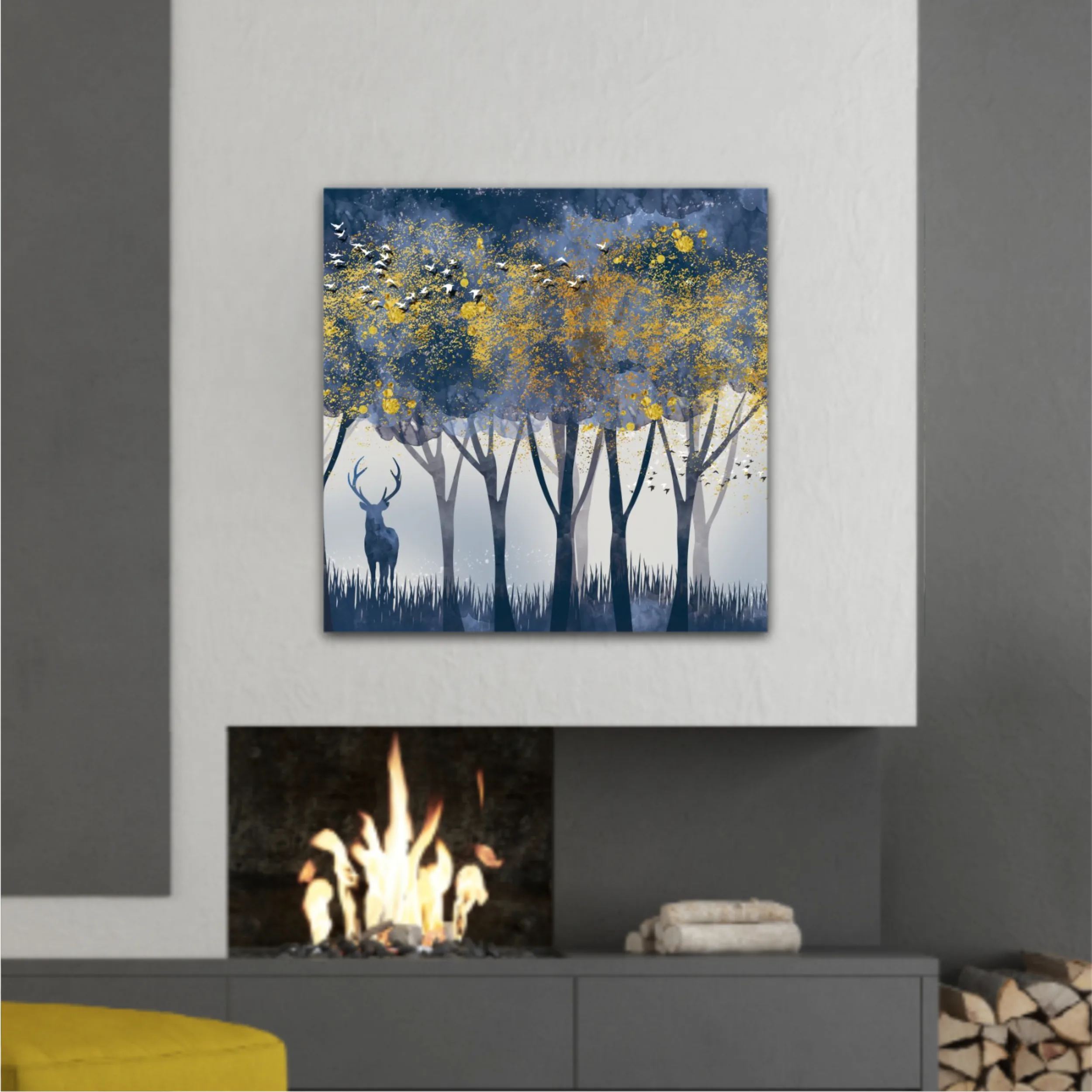 3d illustration of forest at night