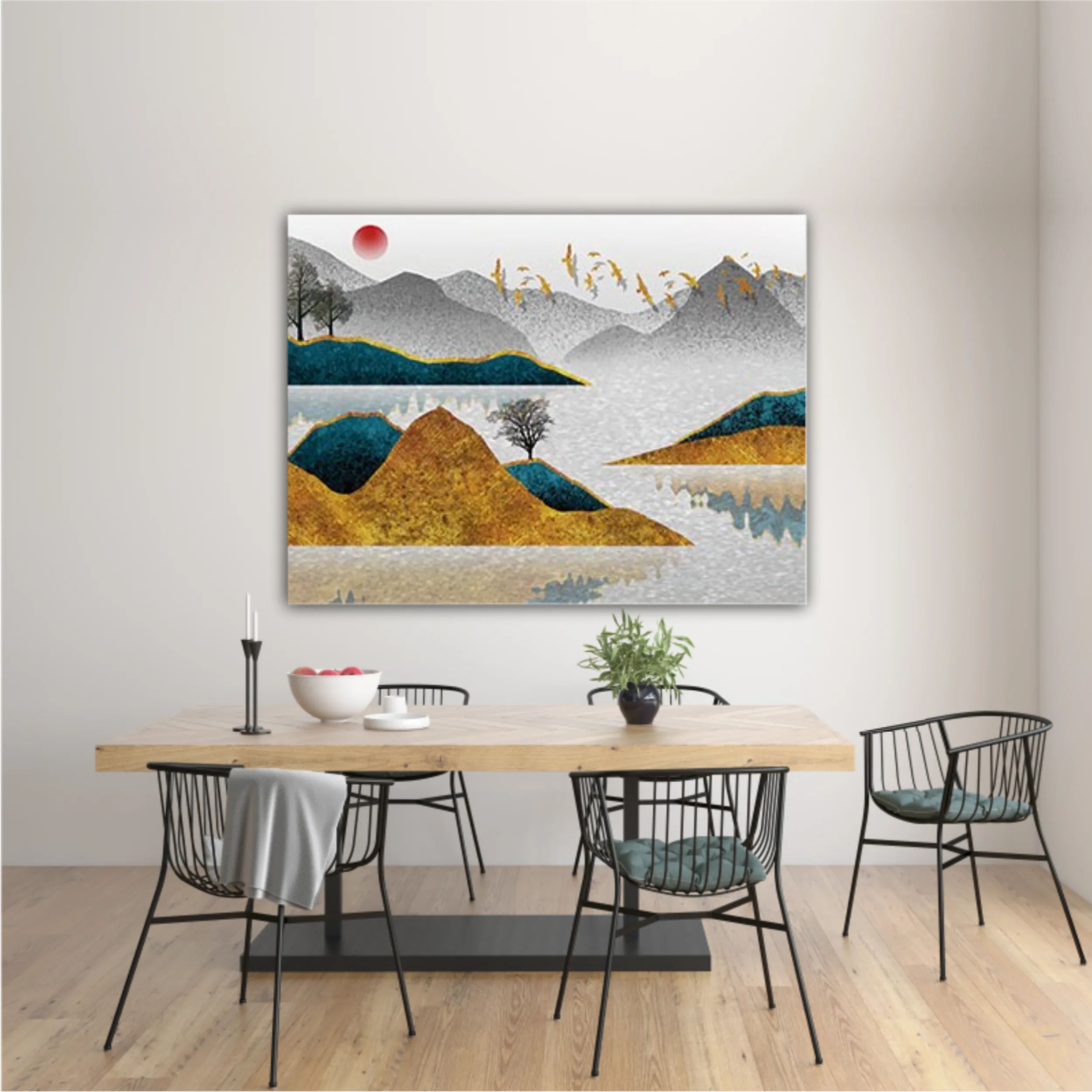 3d illustration image of mountain river water and cloud