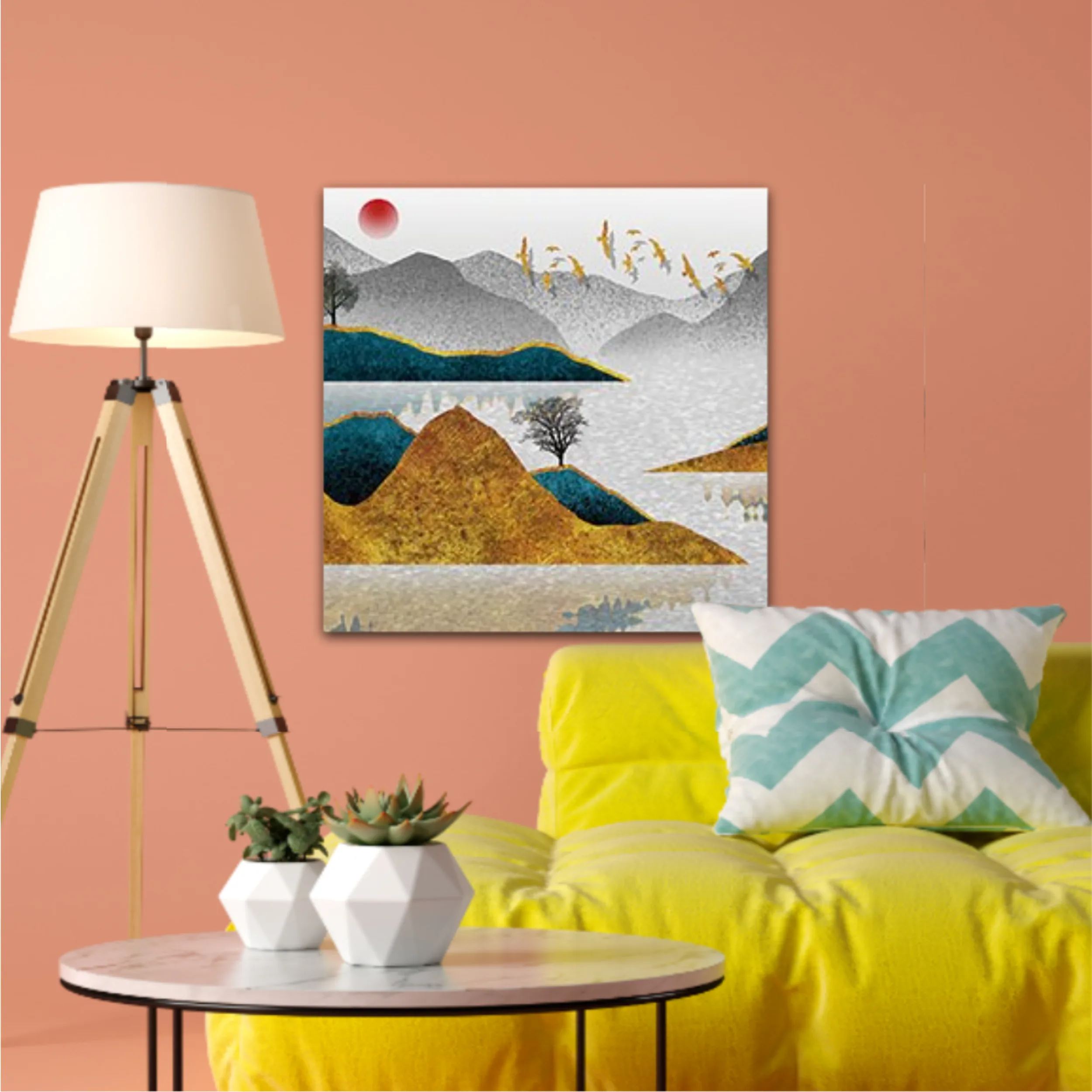 3d illustration image of mountain river water and cloud