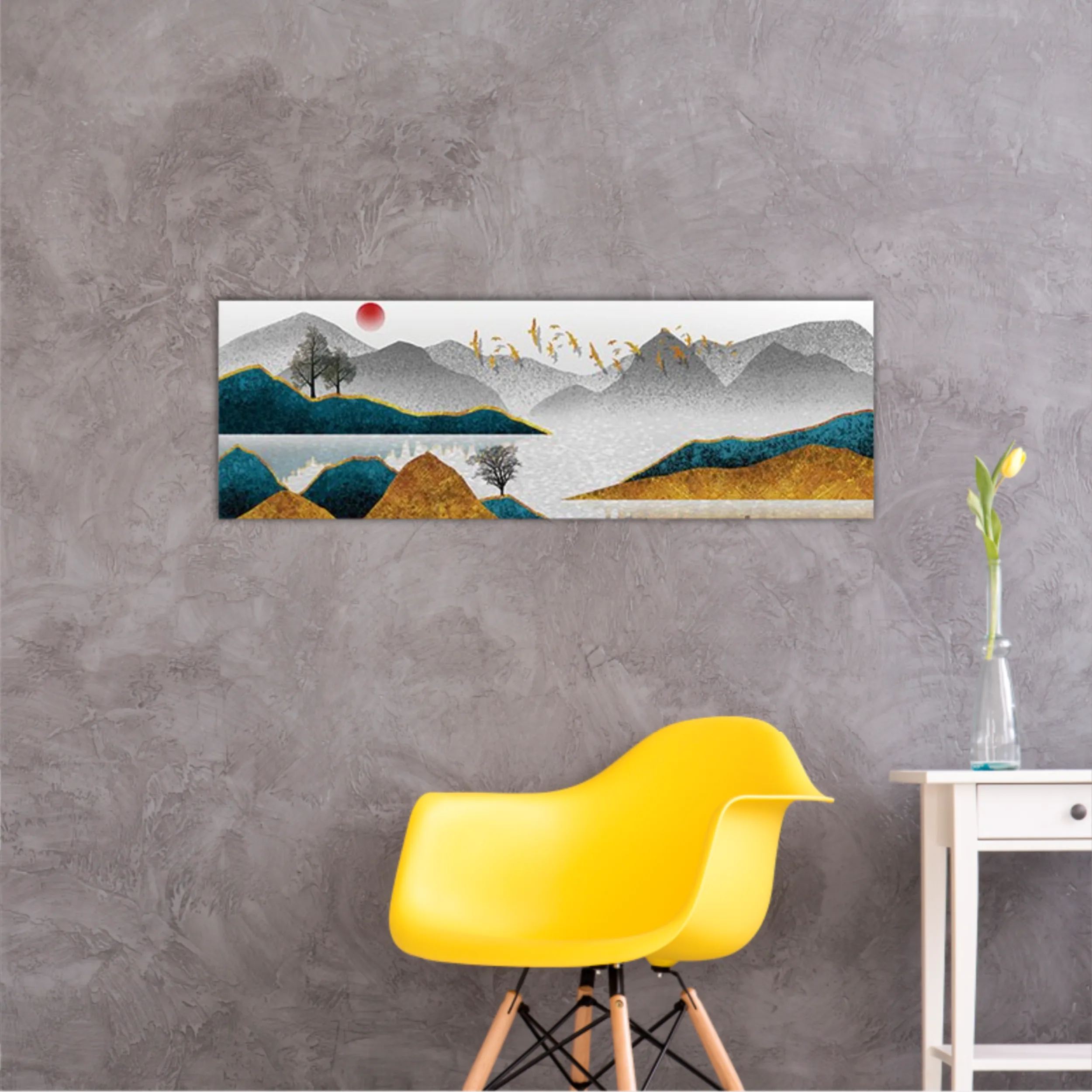 3d illustration image of mountain river water and cloud