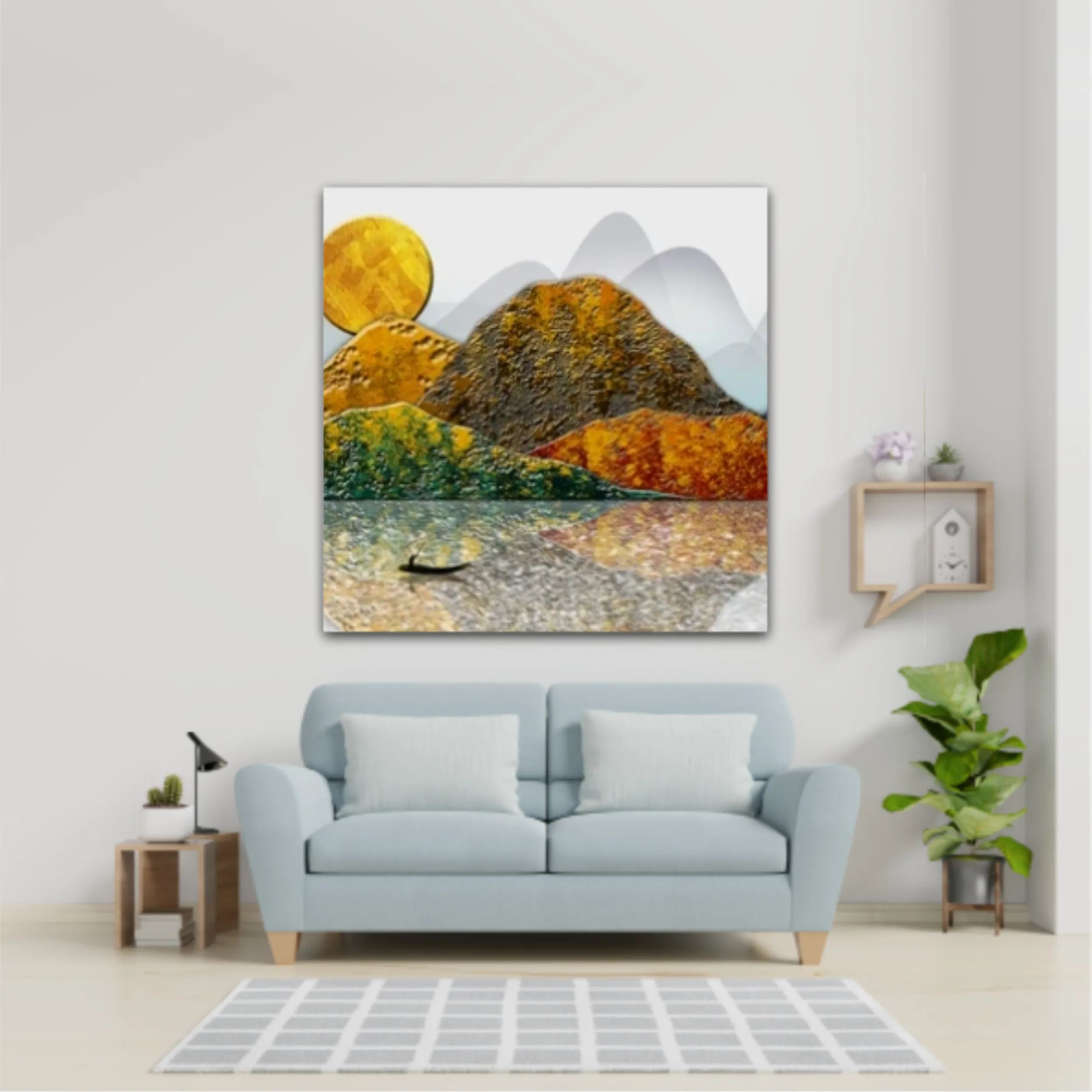 3d illustration image of mountain river water and cloud