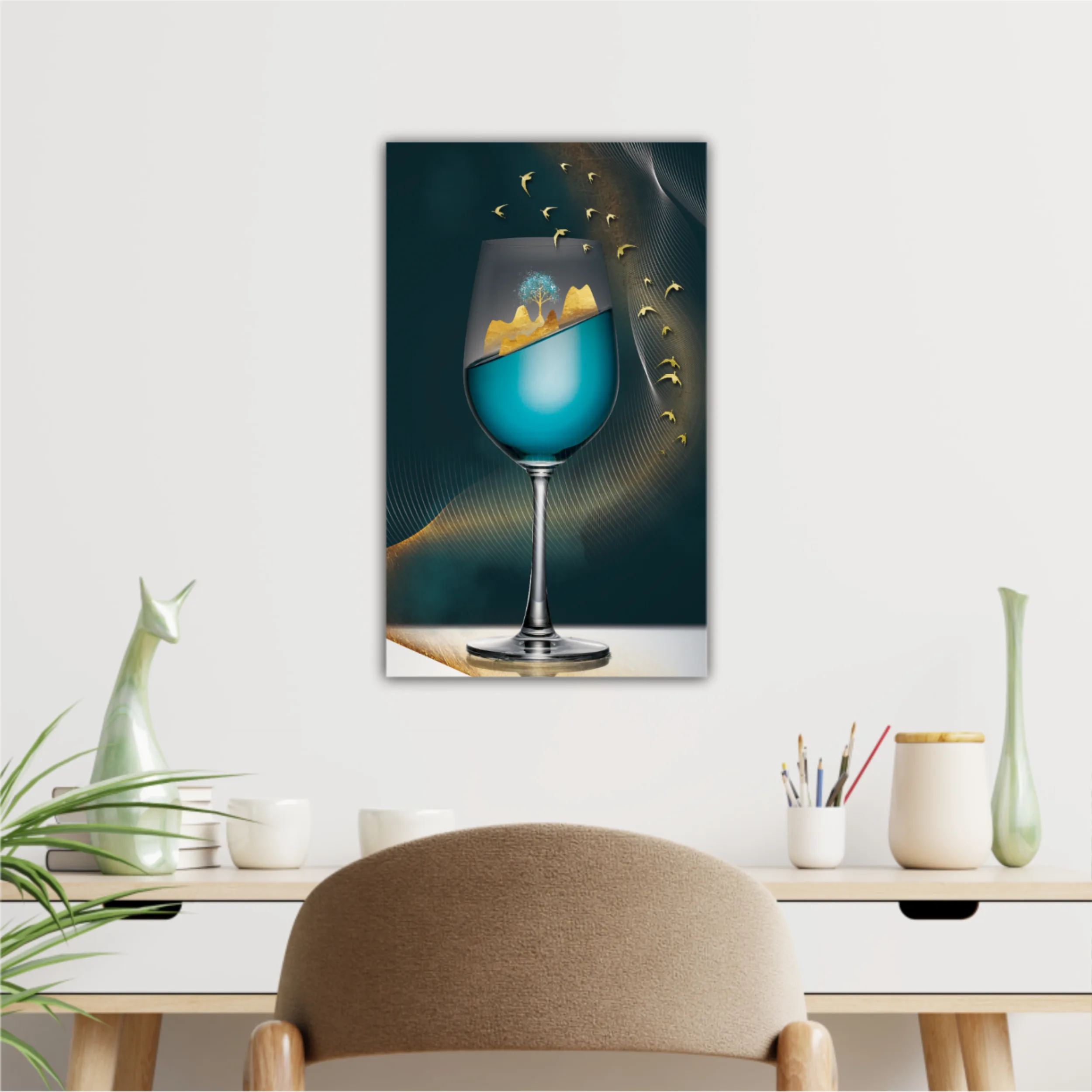 3d illustration image of wine glass