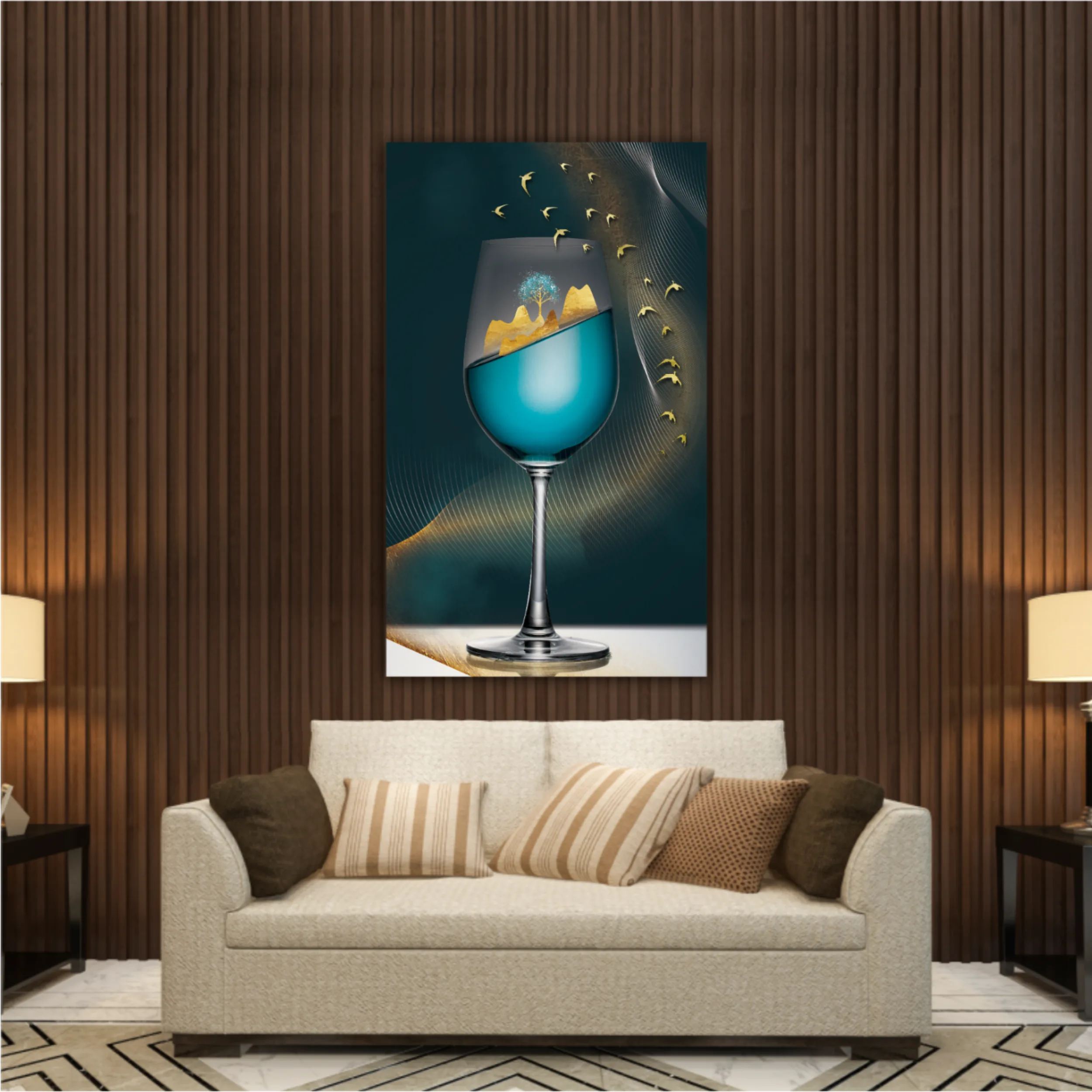 3d illustration image of wine glass