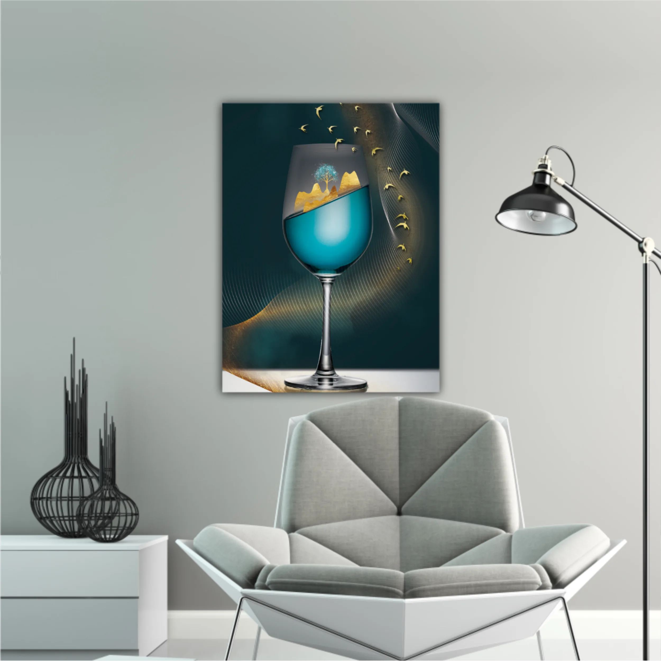 3d illustration image of wine glass