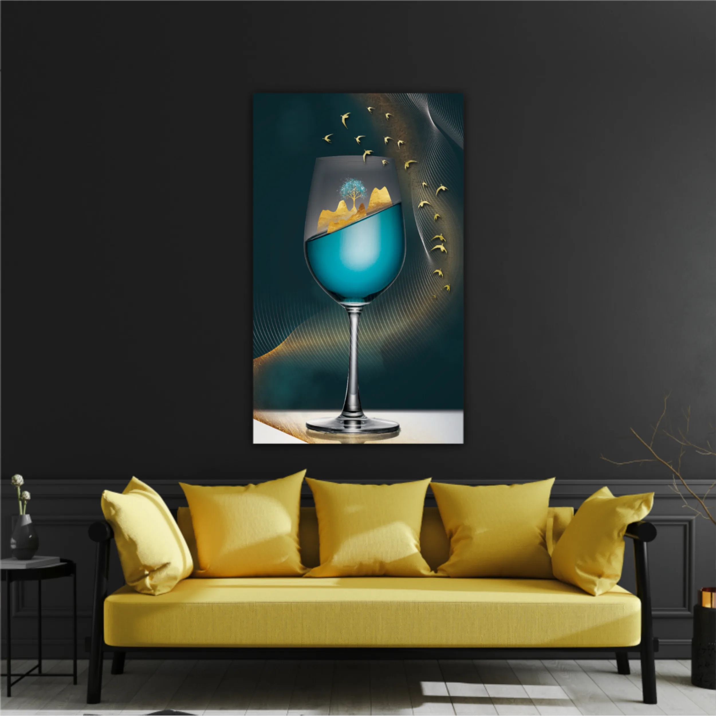 3d illustration image of wine glass