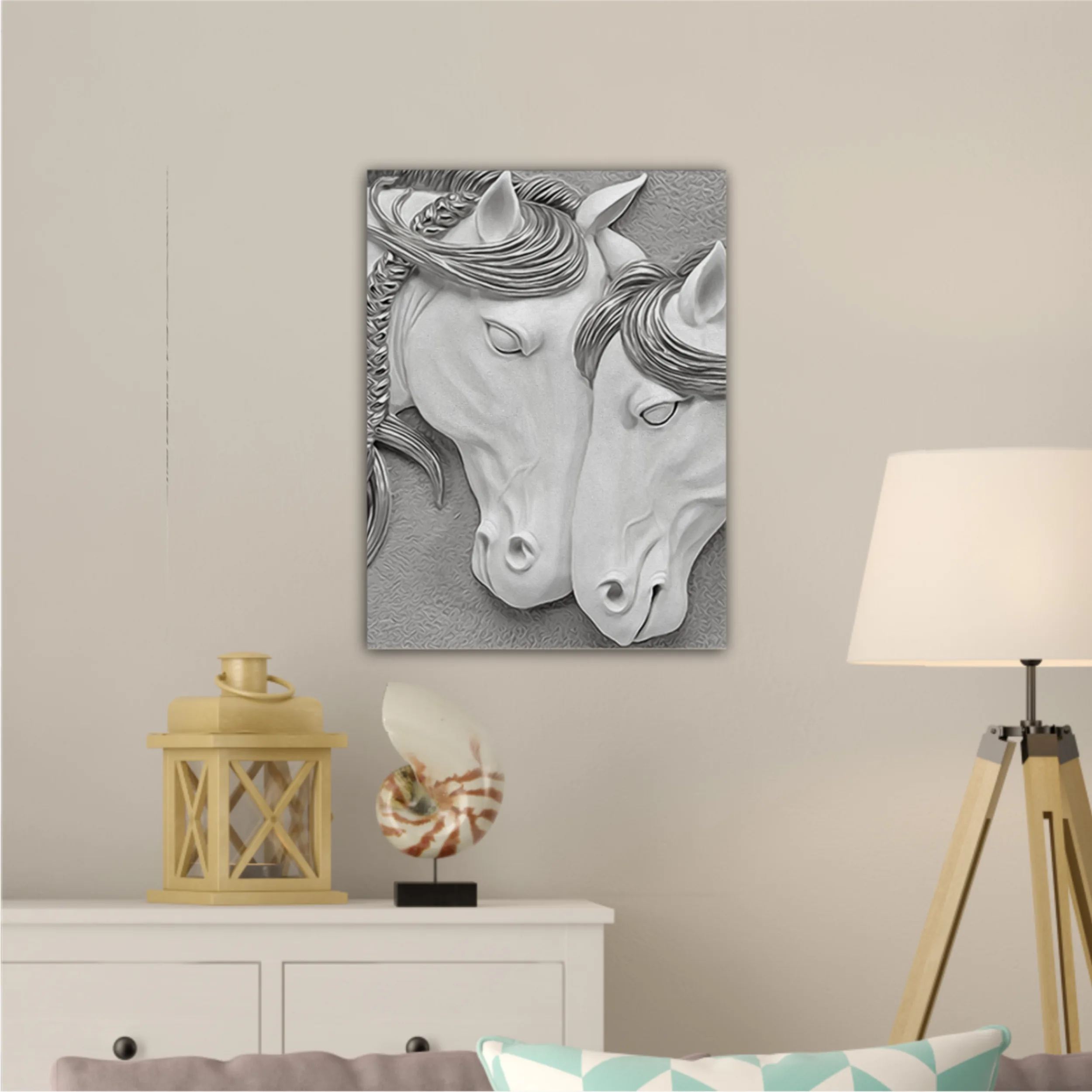 3d illustration of two horses