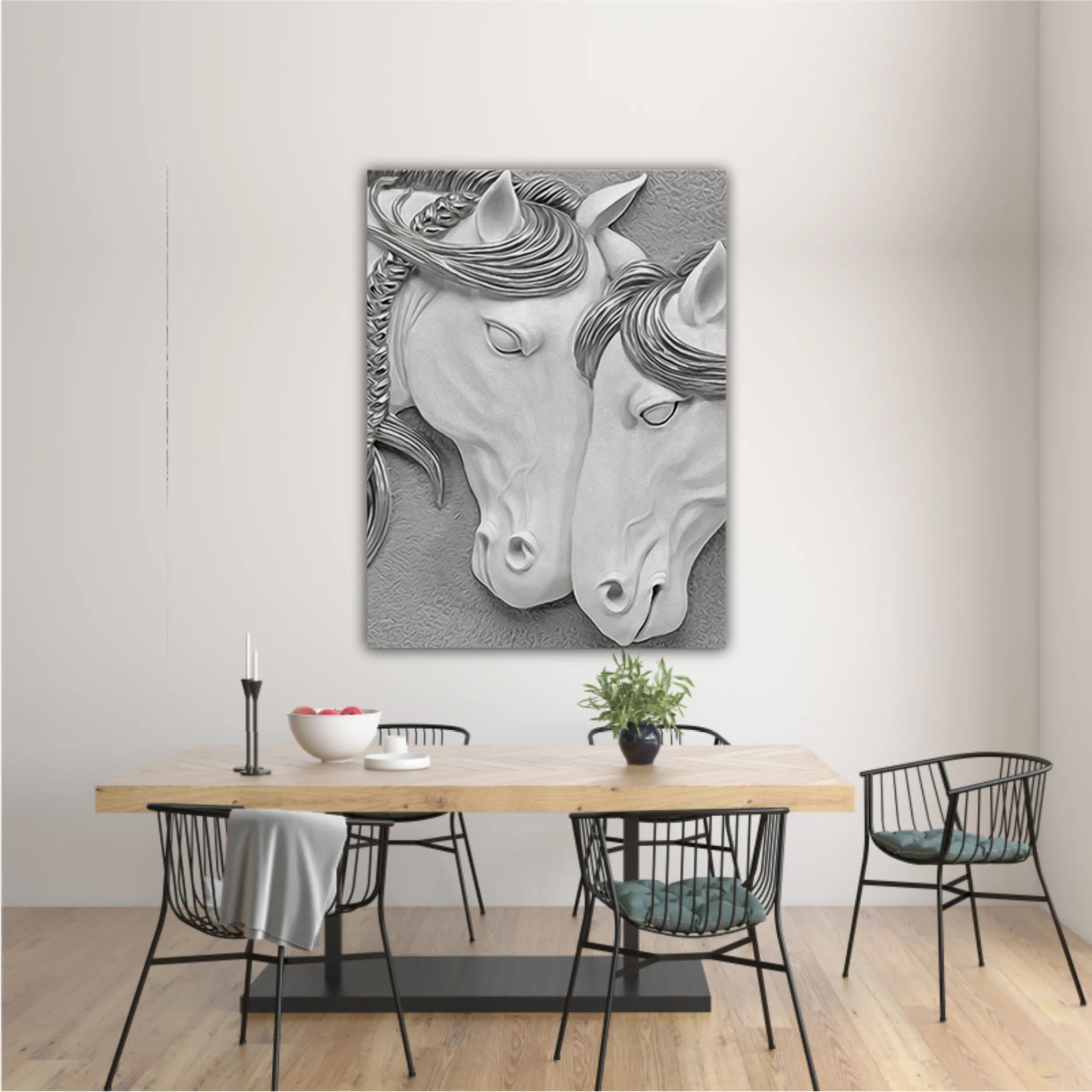 3d illustration of two horses