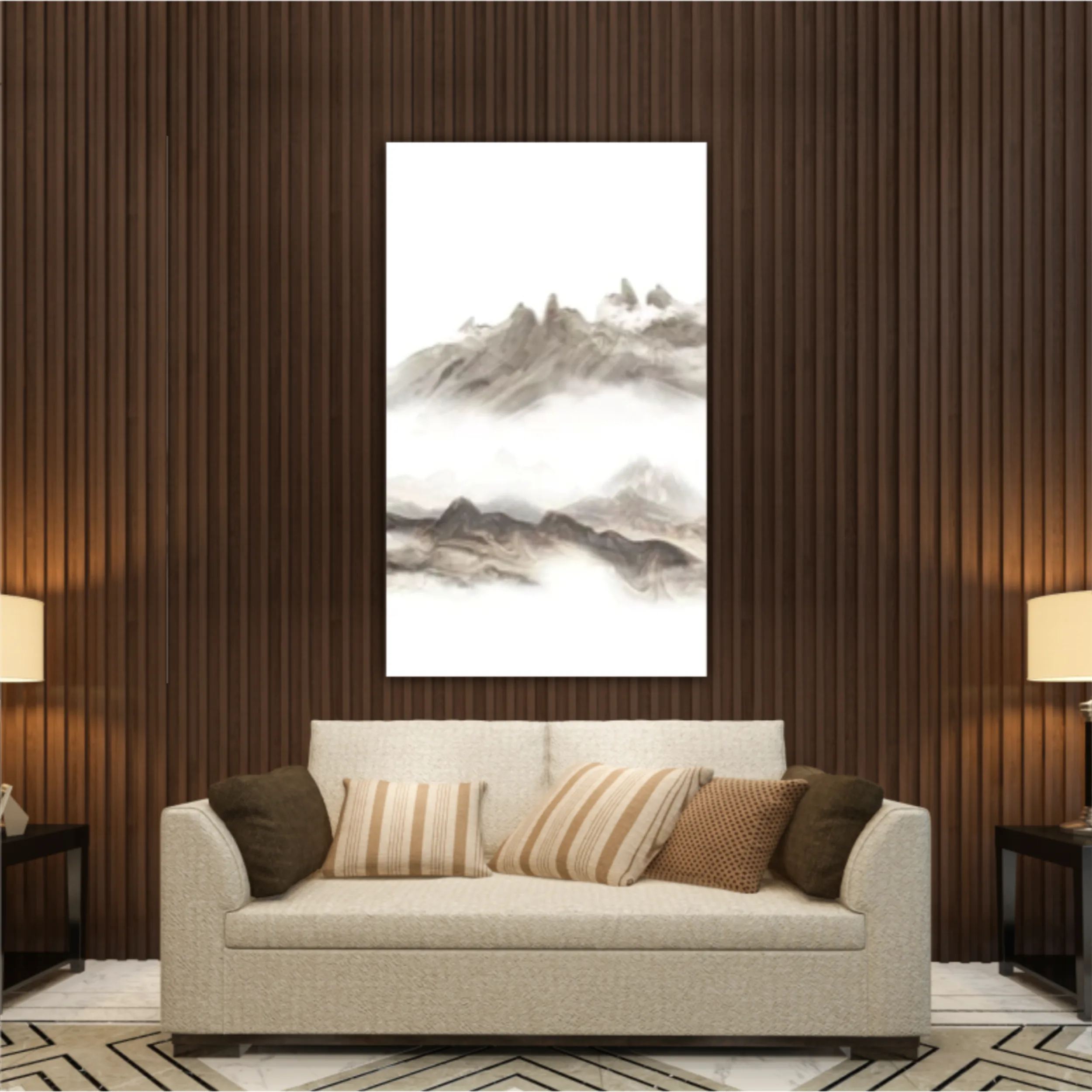 3d illustration of majestic mountain landscape