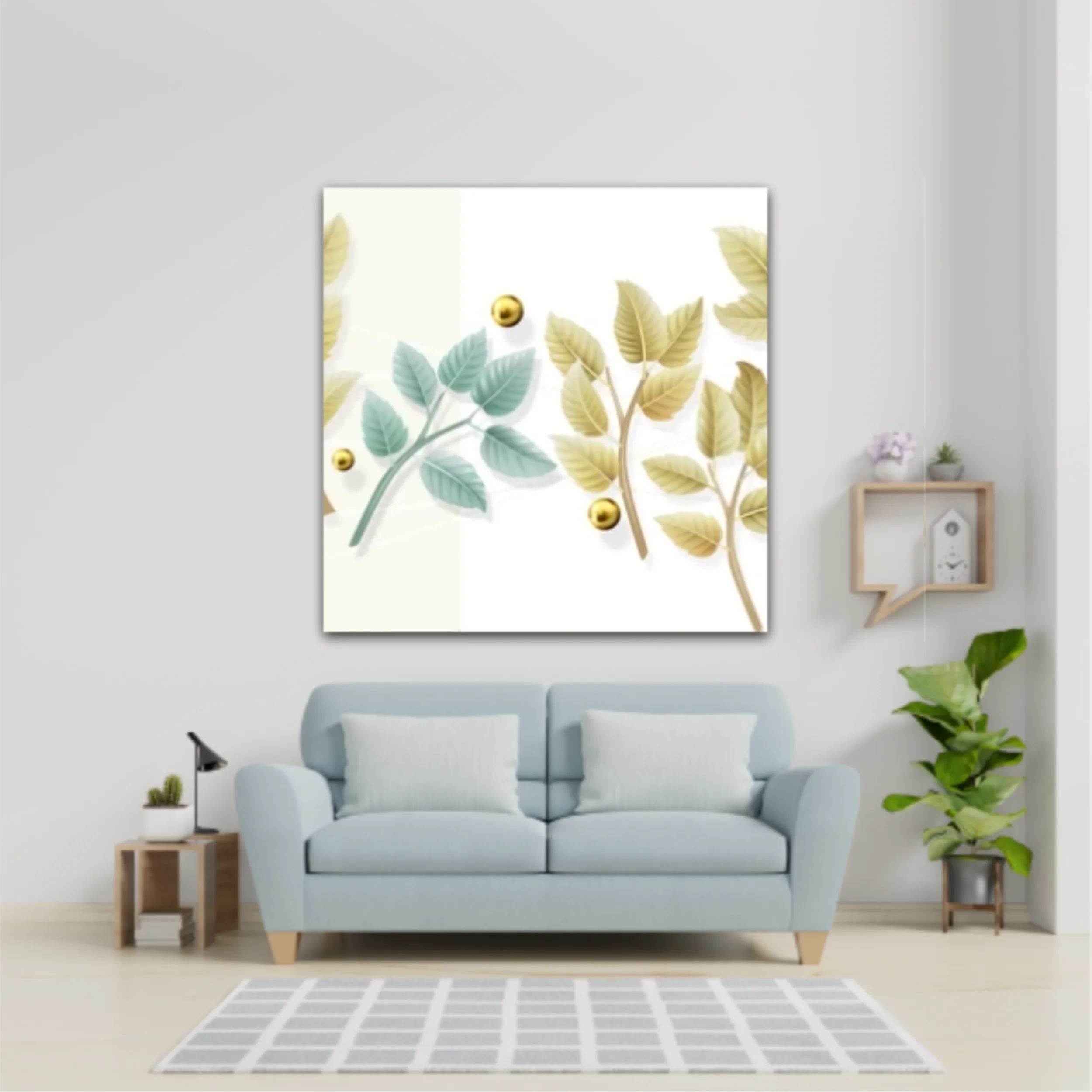 3d illustration of leaves and pearls