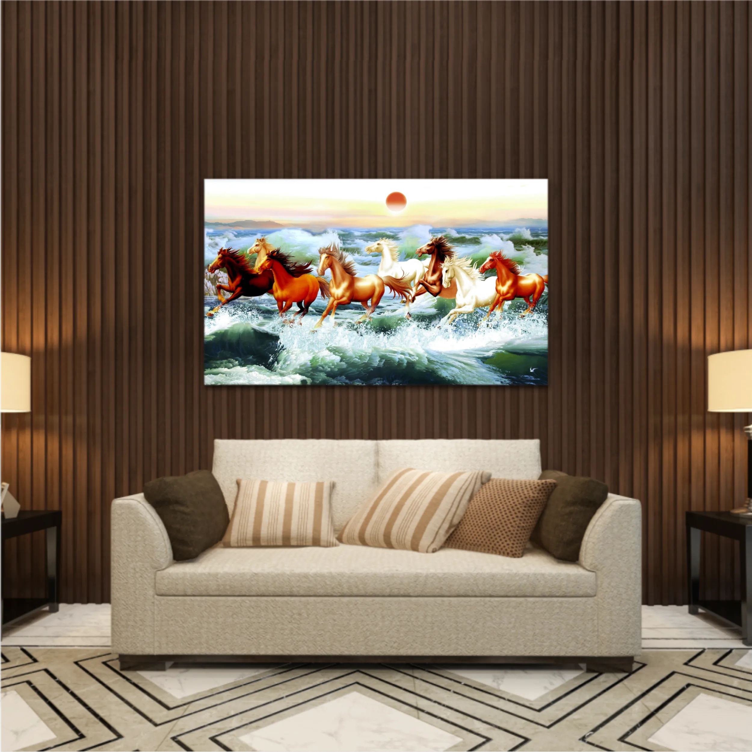 3d illustration of horse and beach design