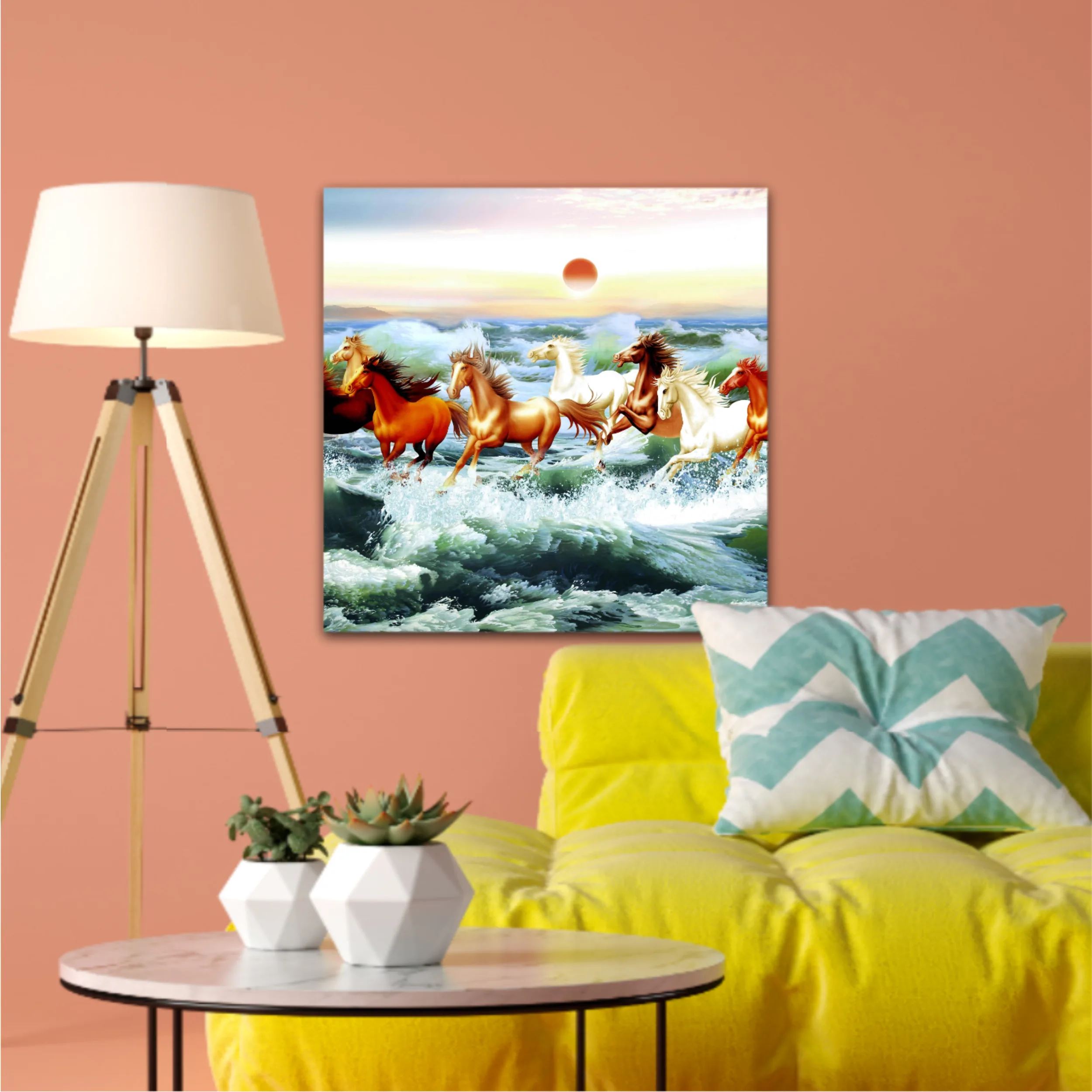 3d illustration of horse and beach design