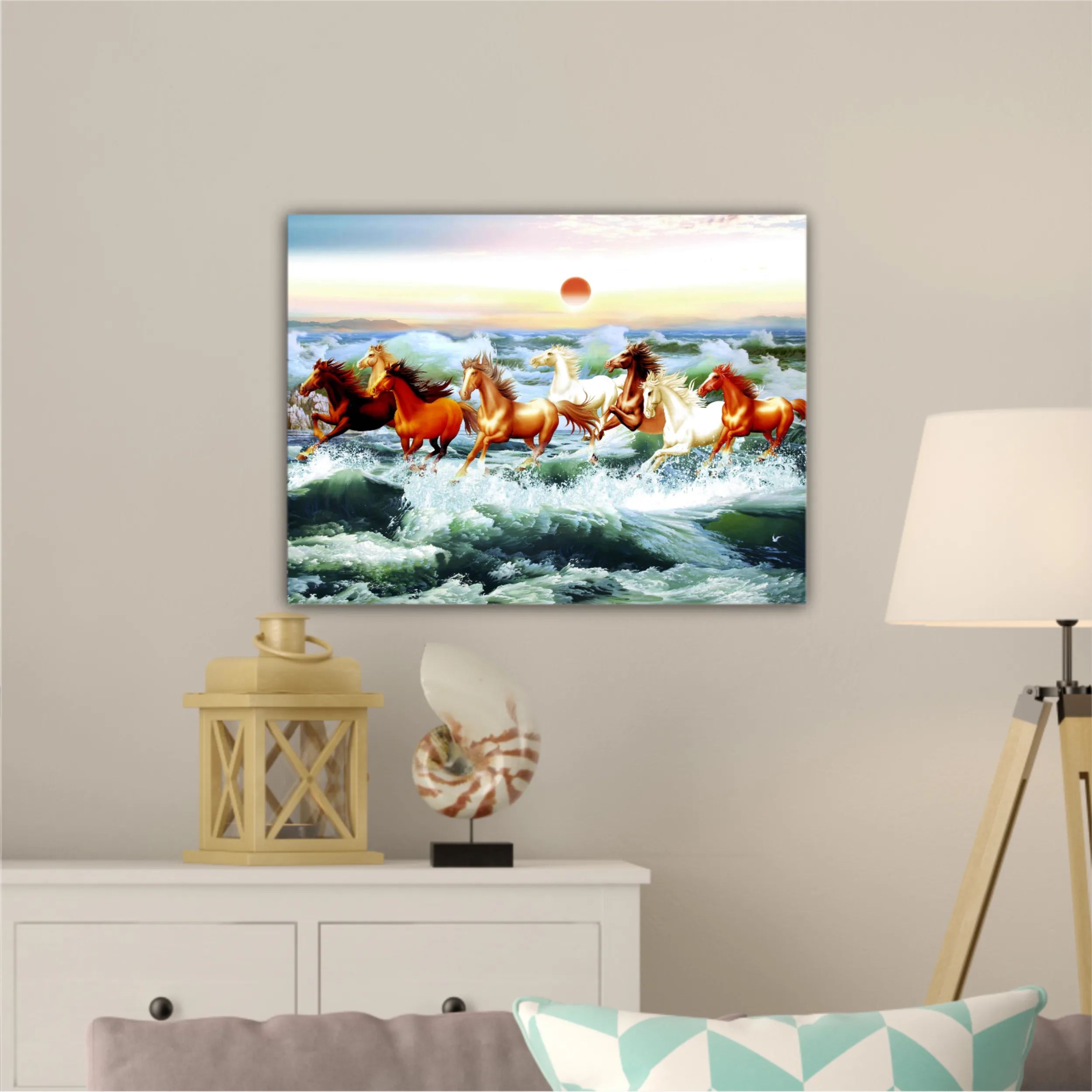 3d illustration of horse and beach design