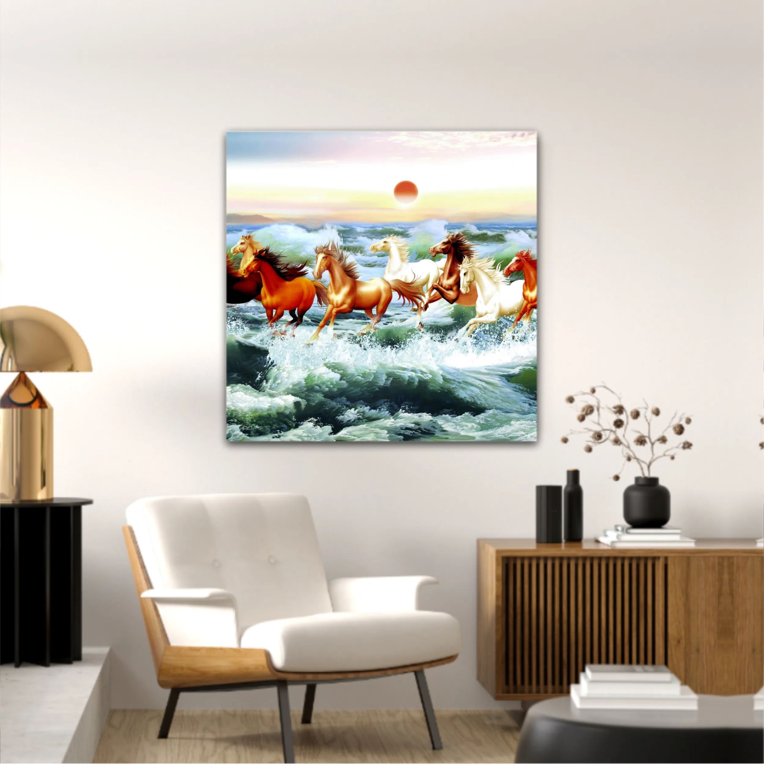 3d illustration of horse and beach design