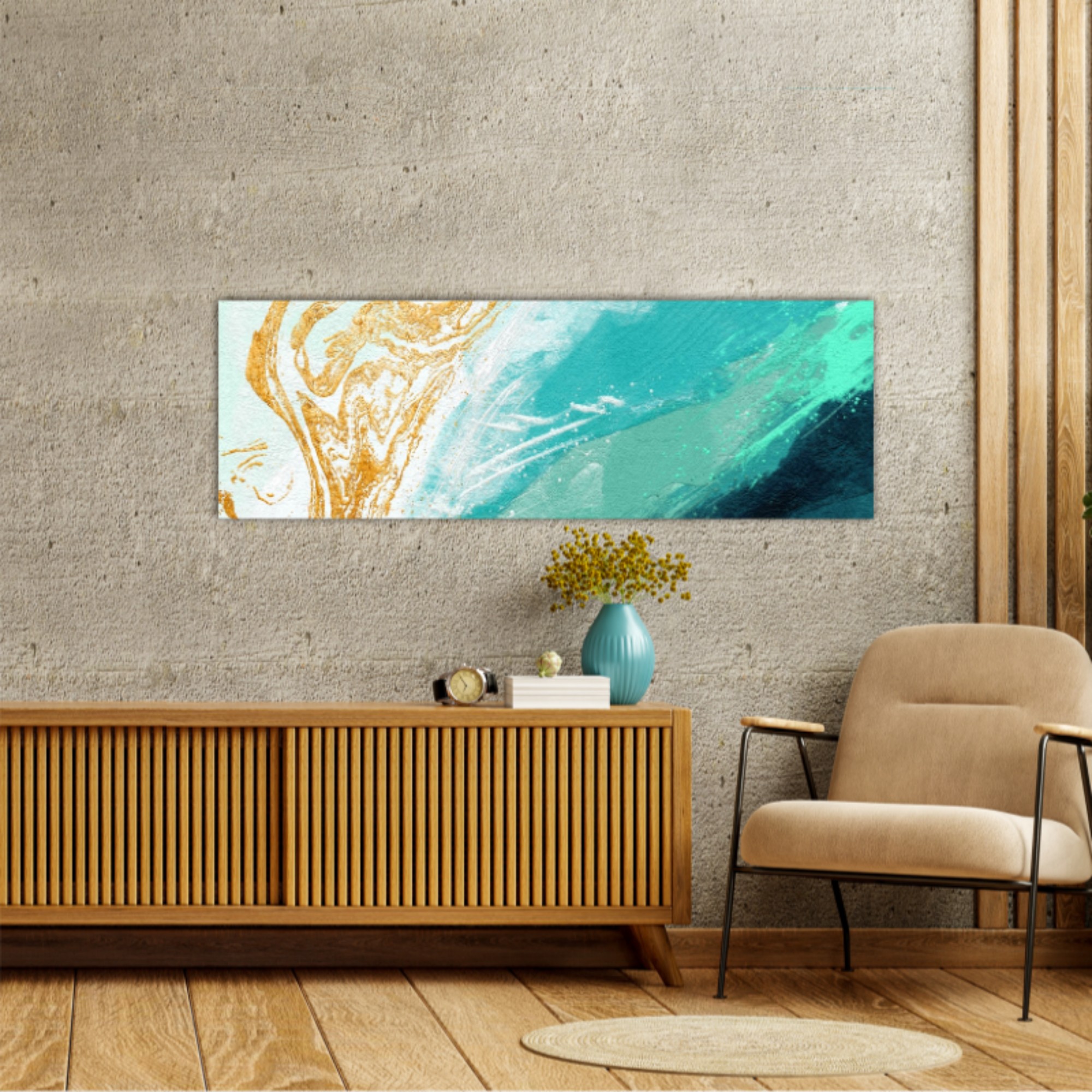 3d illustration of sand and water seashore scene