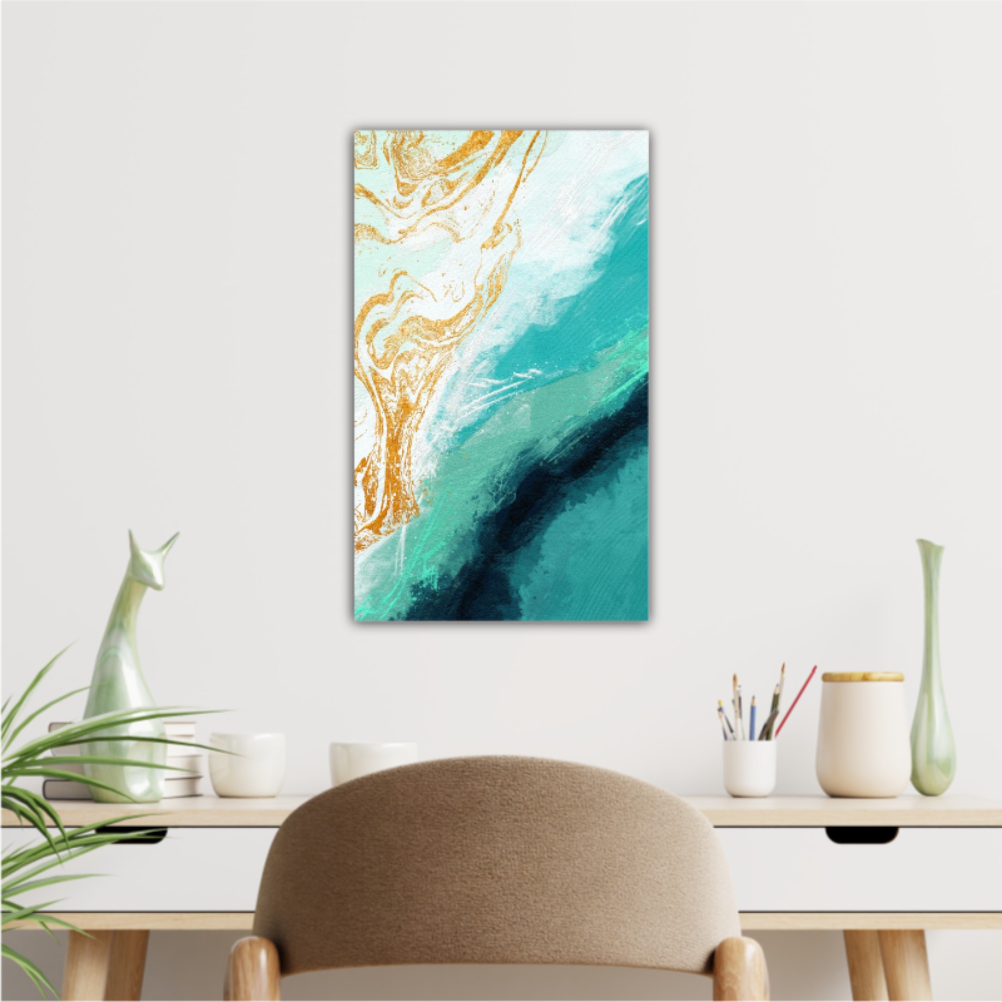 3d illustration of sand and water seashore scene