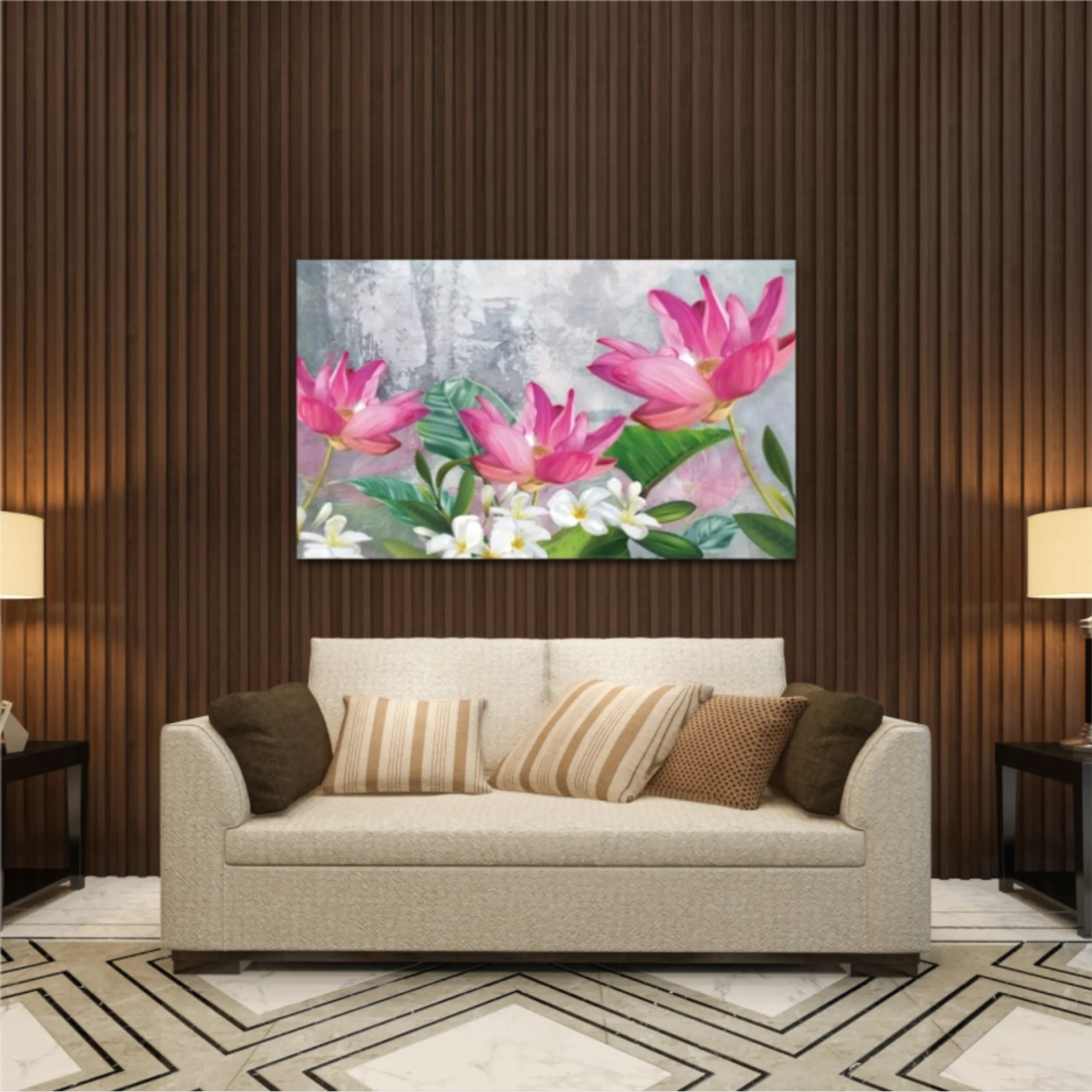 3d illustration of flowers in brilliant bloom in spring line. Luxurious abstract art digital painting