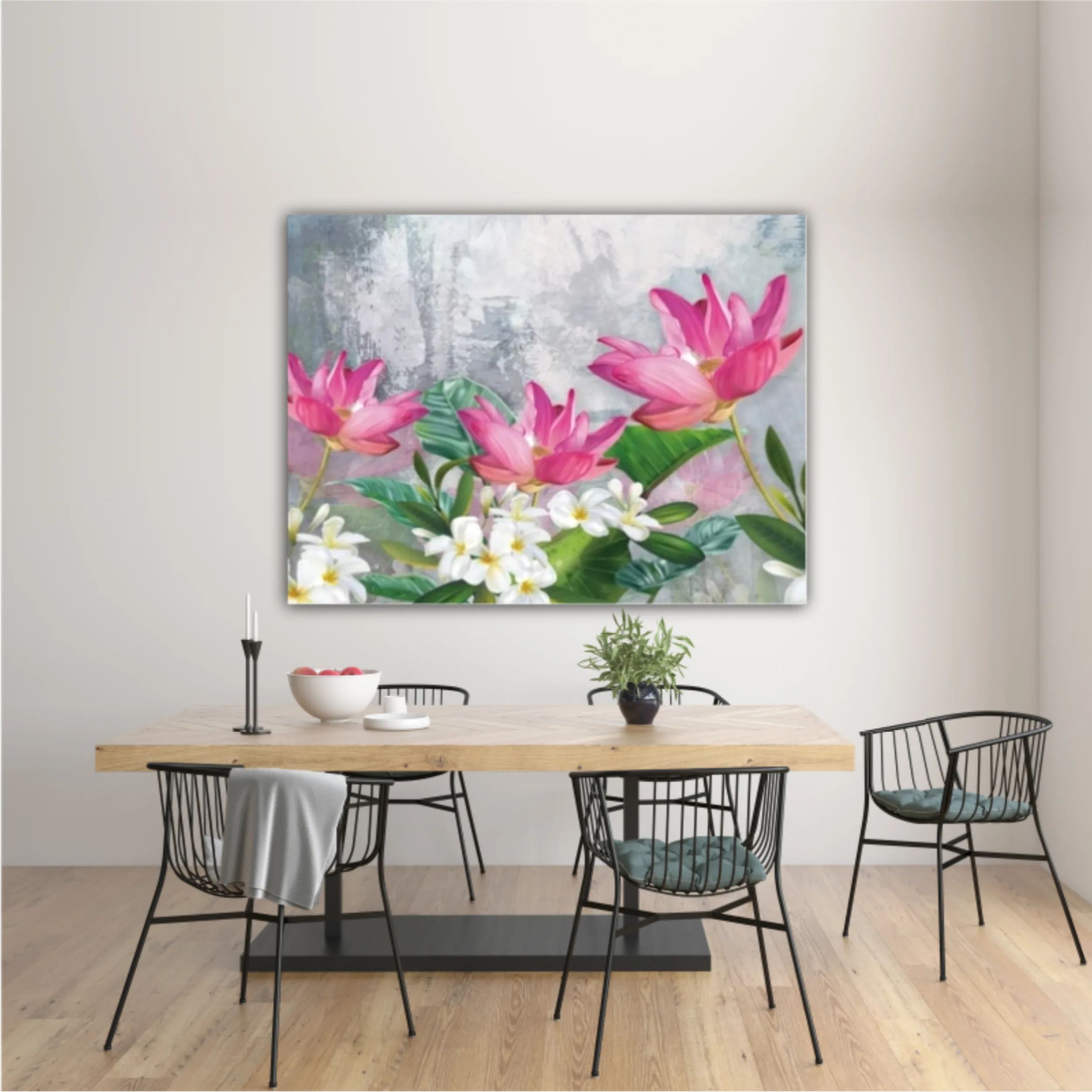 3d illustration of flowers in brilliant bloom in spring line. Luxurious abstract art digital painting