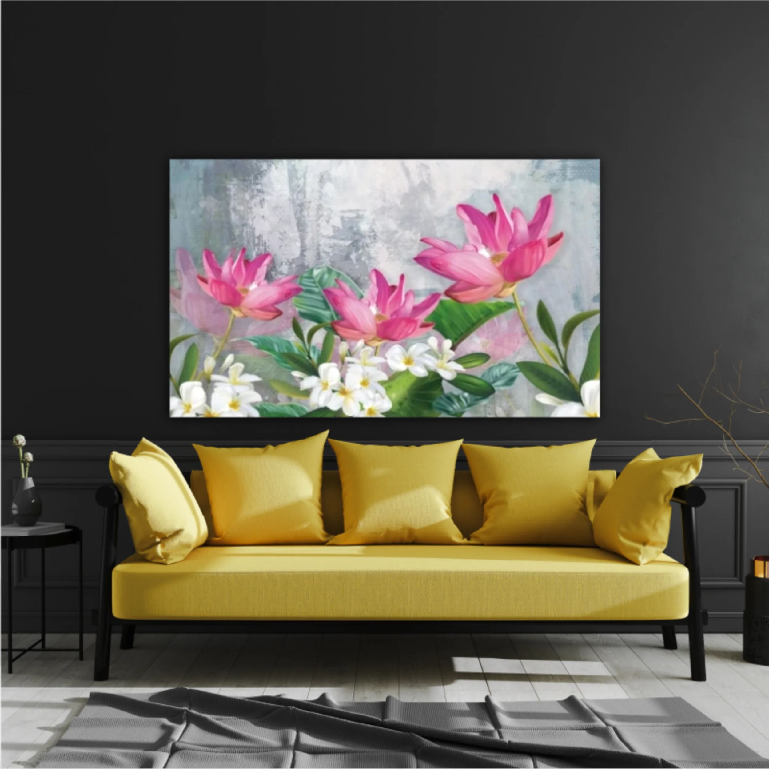 3d illustration of flowers in brilliant bloom in spring line. Luxurious abstract art digital painting