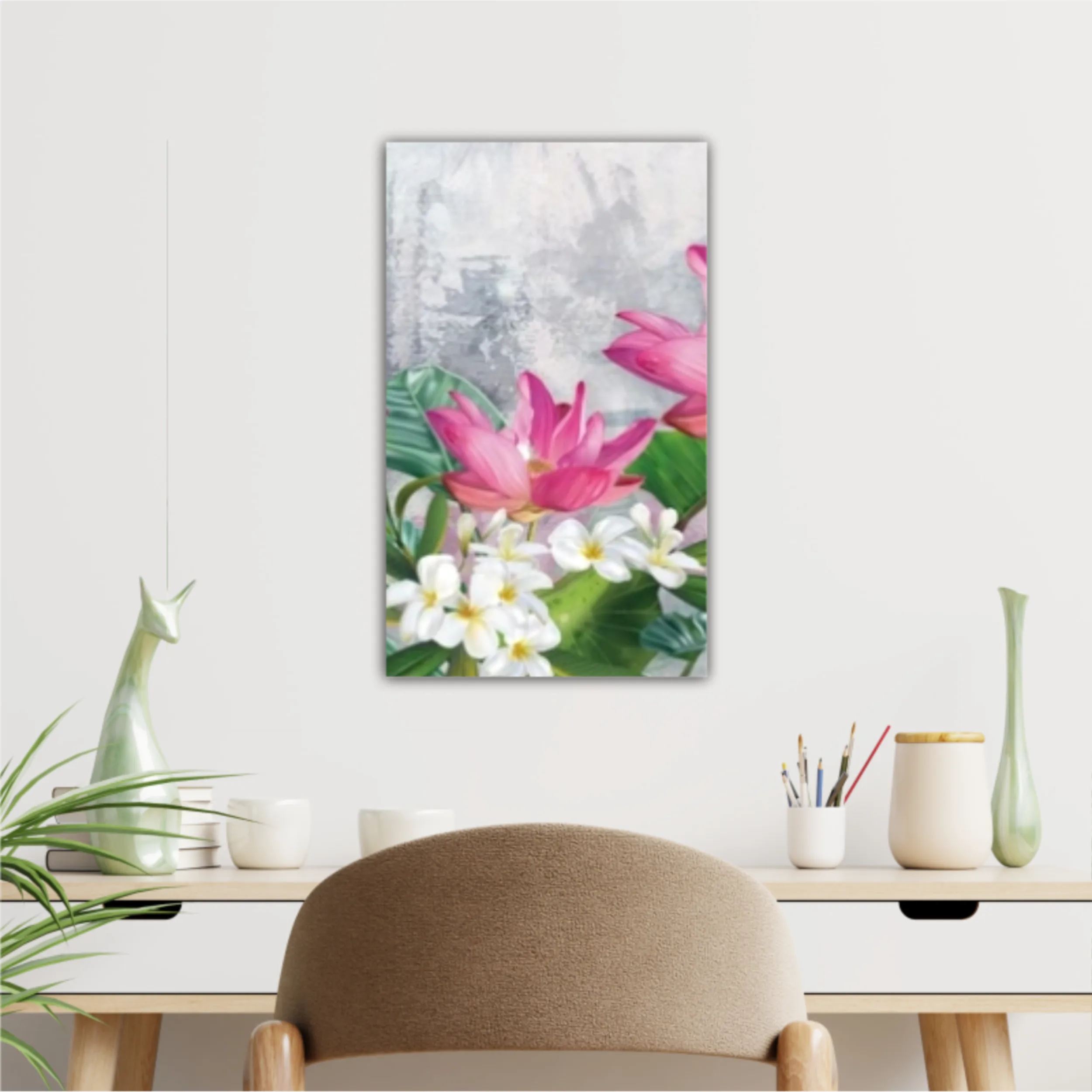 3d illustration of flowers in brilliant bloom in spring line. Luxurious abstract art digital painting