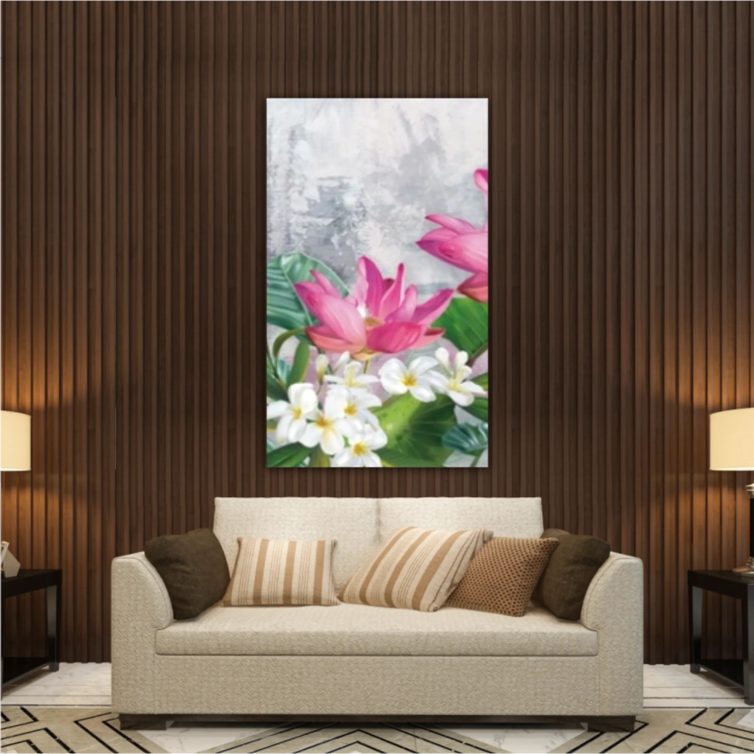 3d illustration of flowers in brilliant bloom in spring line. Luxurious abstract art digital painting