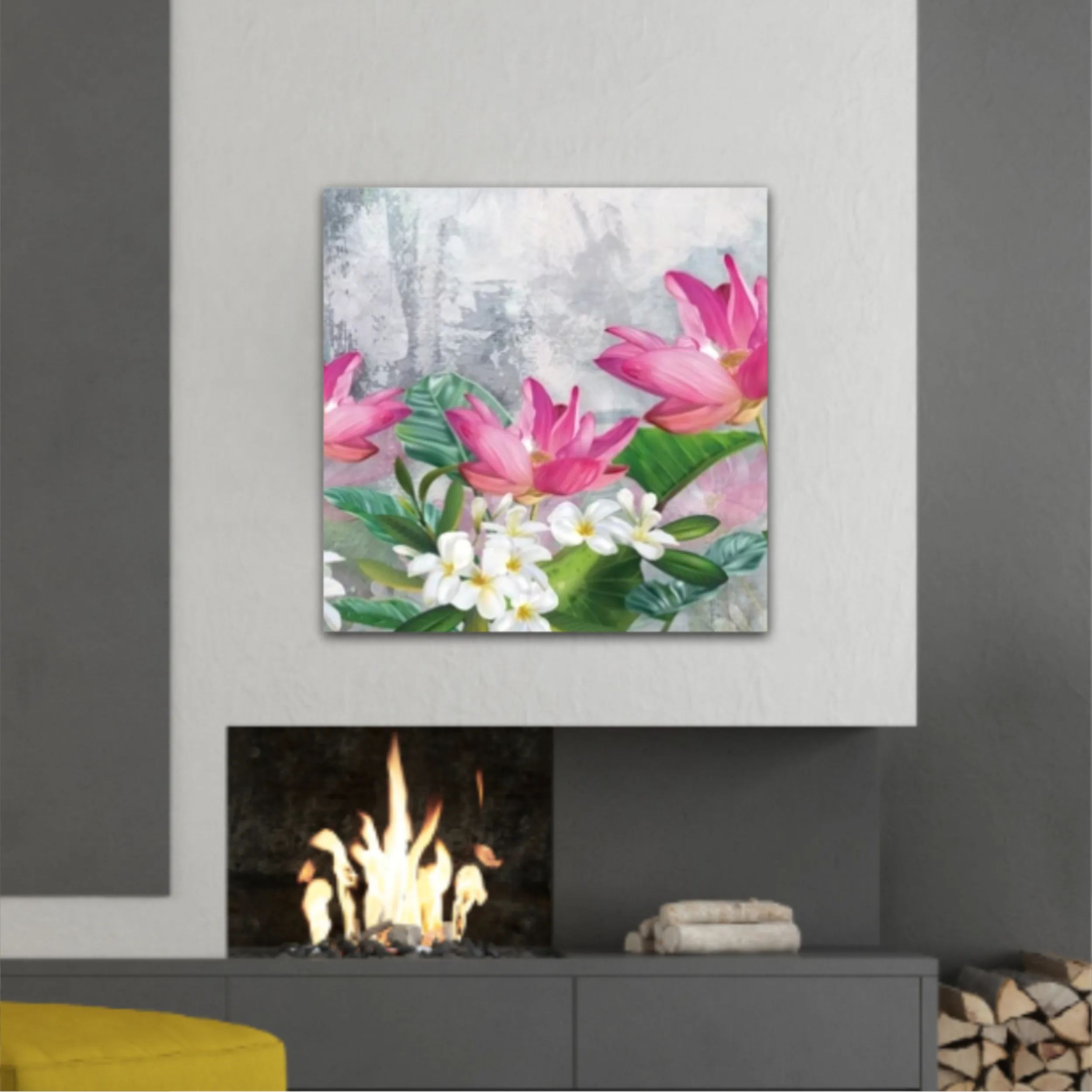 3d illustration of flowers in brilliant bloom in spring line. Luxurious abstract art digital painting